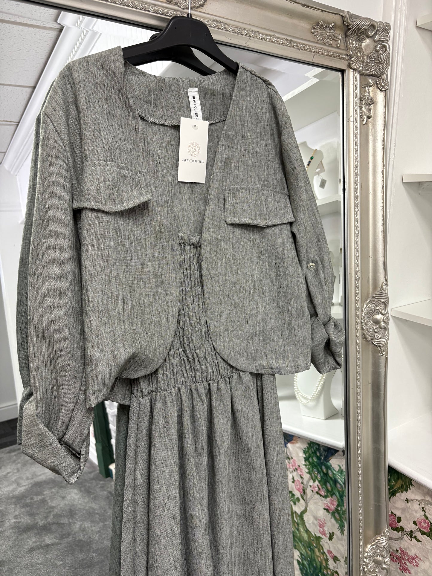 Grey Dress with Jacket One Size Fits 8-16/18