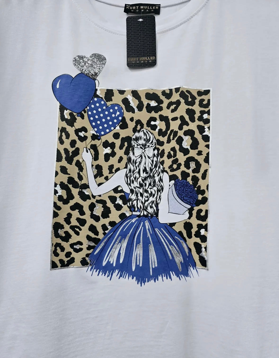 Kurt Muller Leopard Lady Cotton T Shirt One Size 8-18