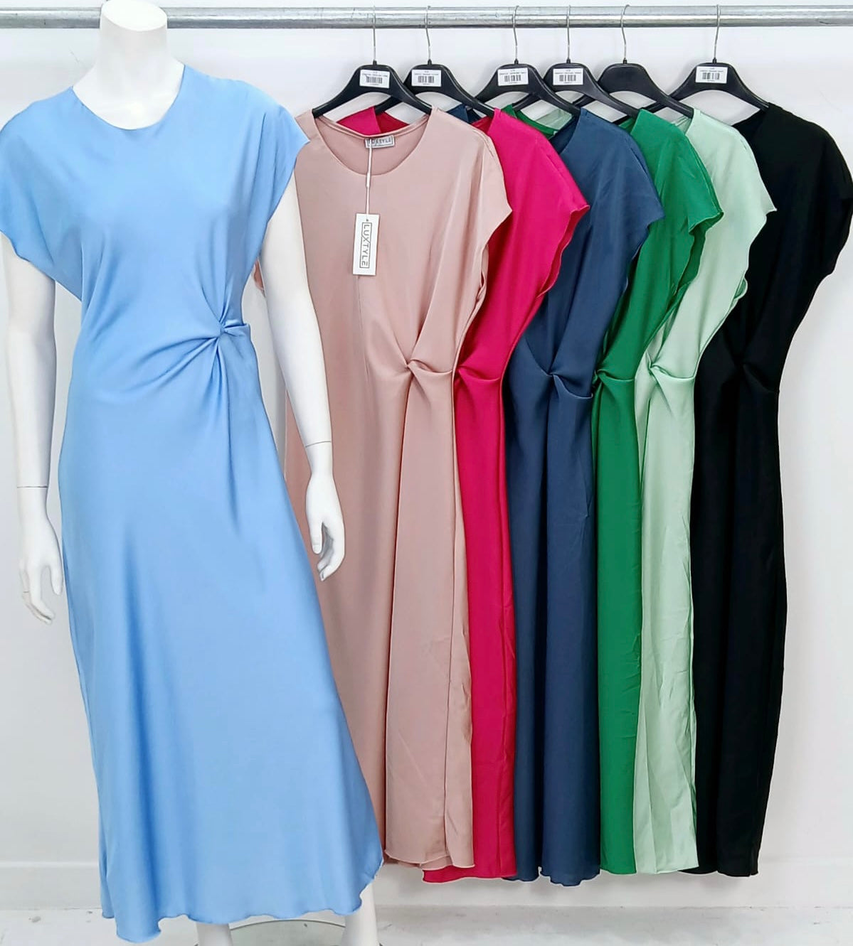 Luxtyle Dress with Knot Detail One Size Fits 8-14