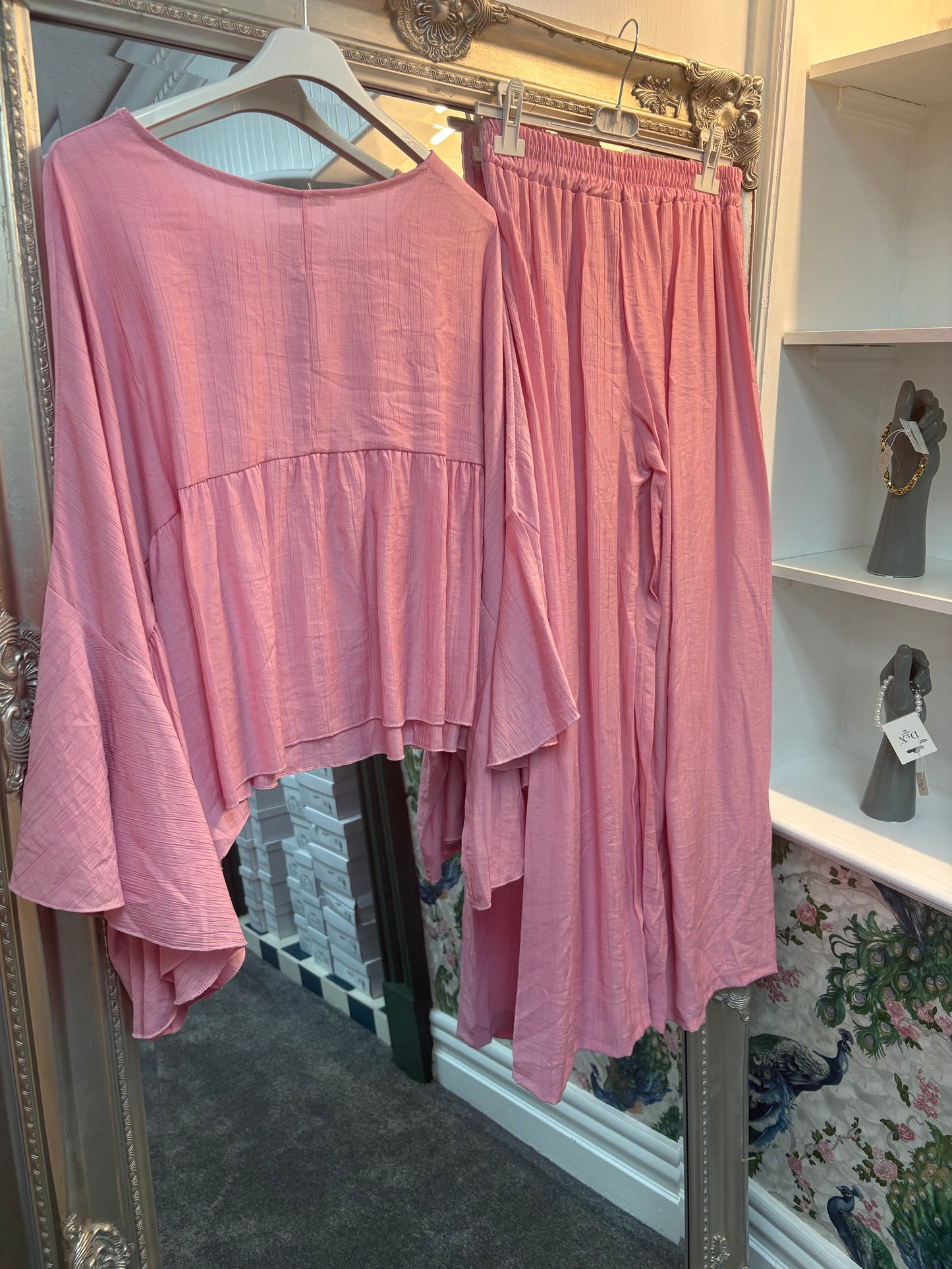 Frill Sleeve Top and Trouser Co-ord Set One Size 8-18