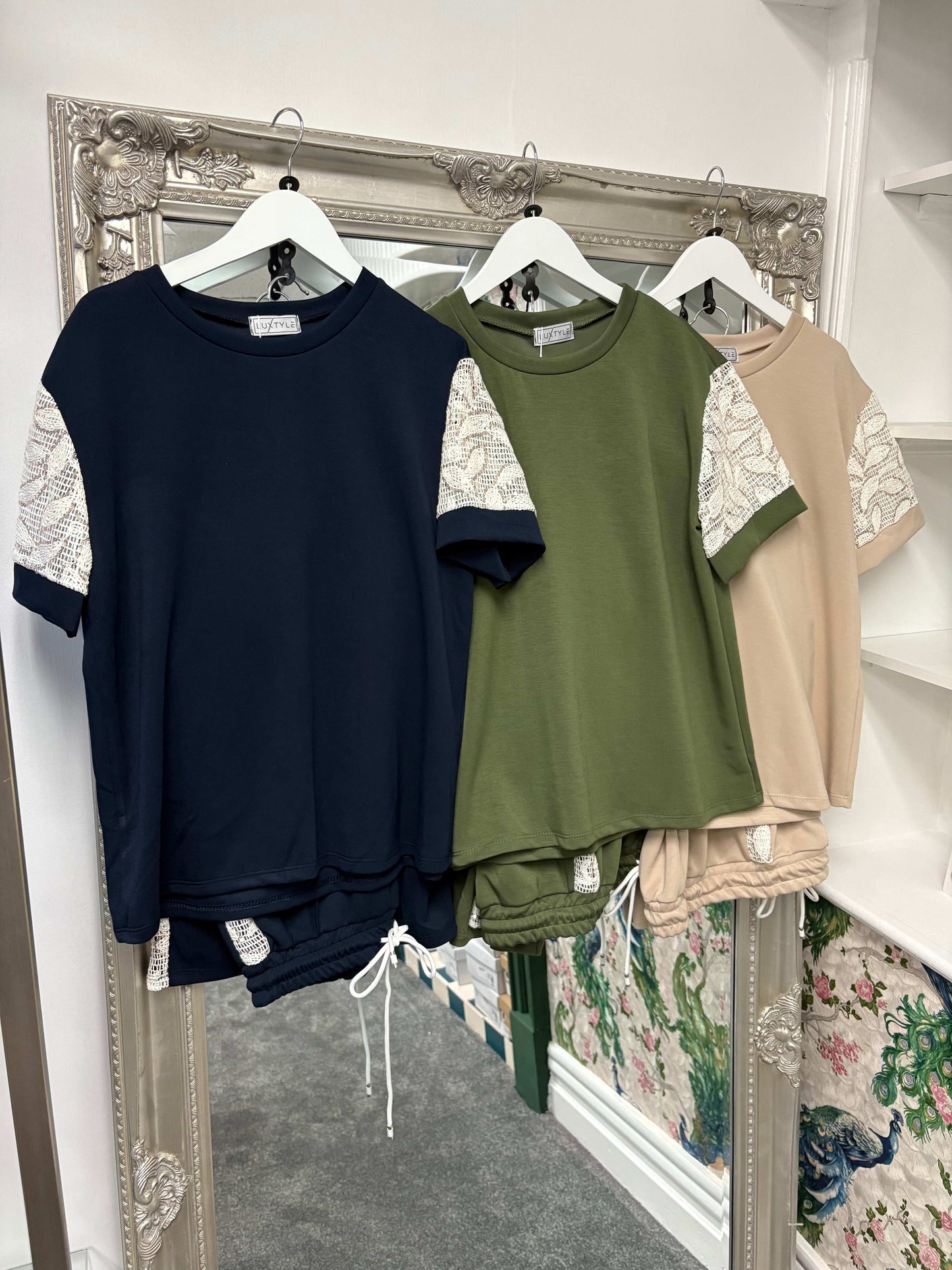 Luxtyle Soft Co-ord Set with Crochet/Sequin Sleeve one size up to 14