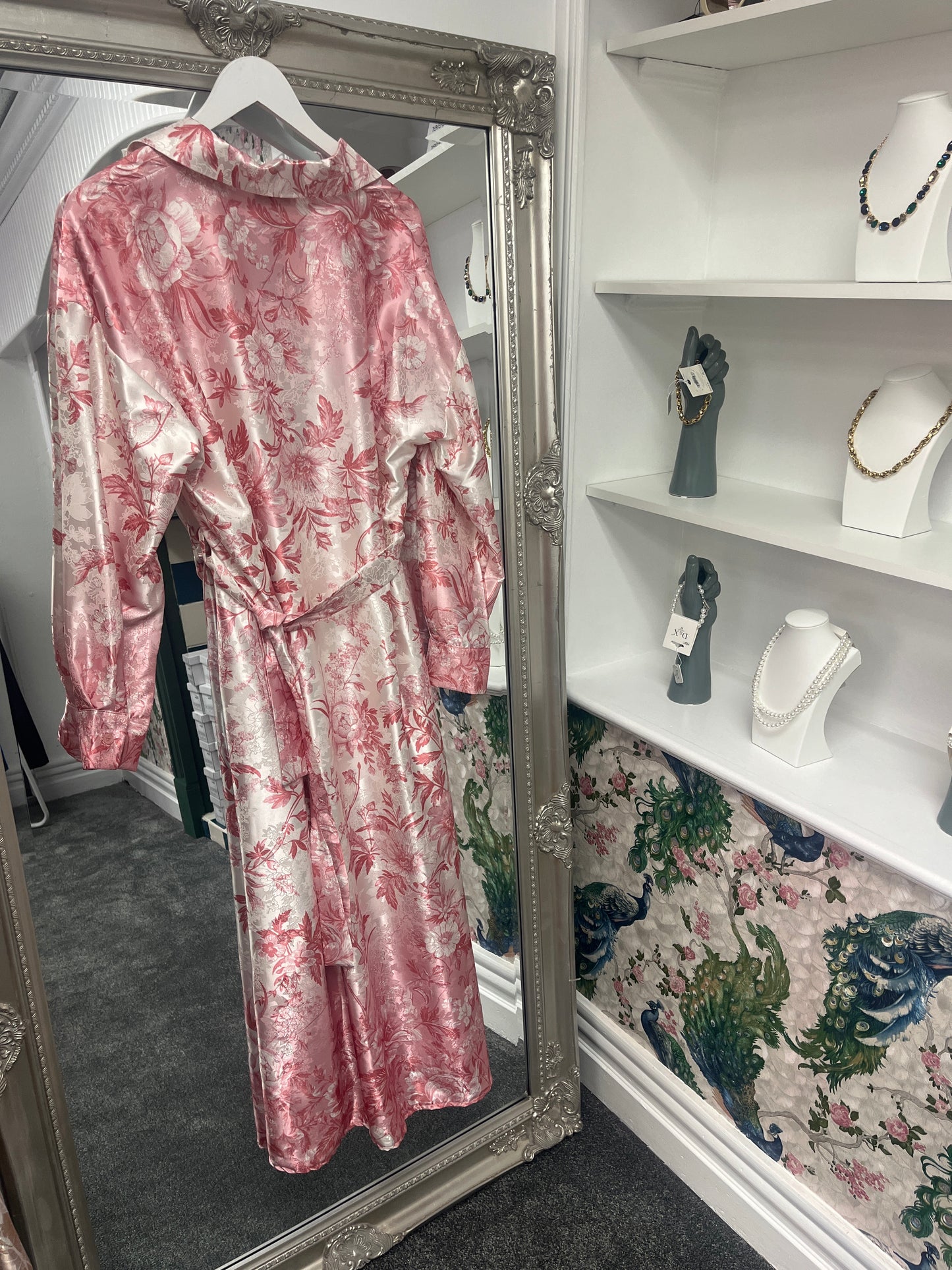 Maxi Floral Shirt Dress Pink One Size Fits 8-14