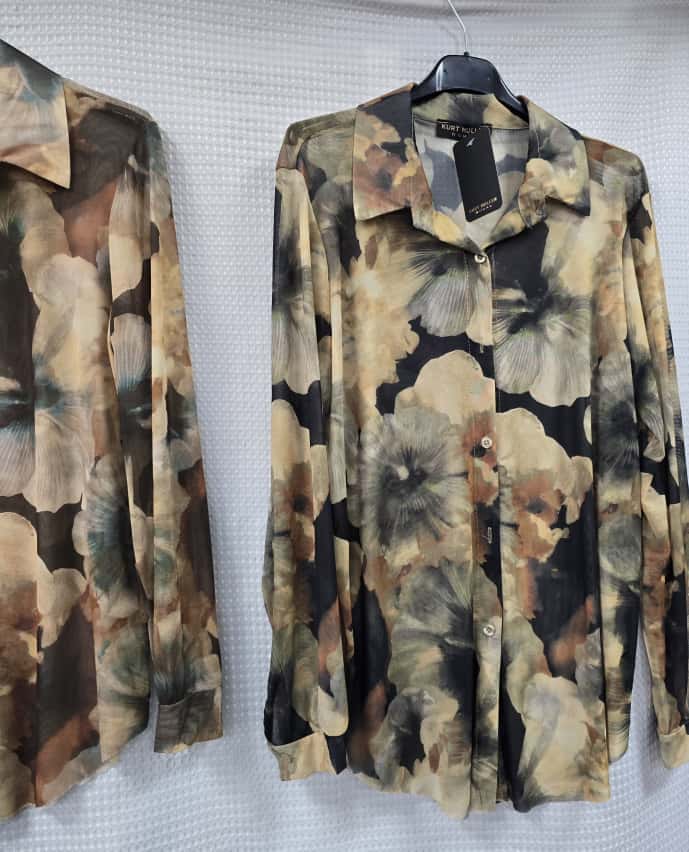 Vintage Floral Sheer Shirt – One Size up to UK 16