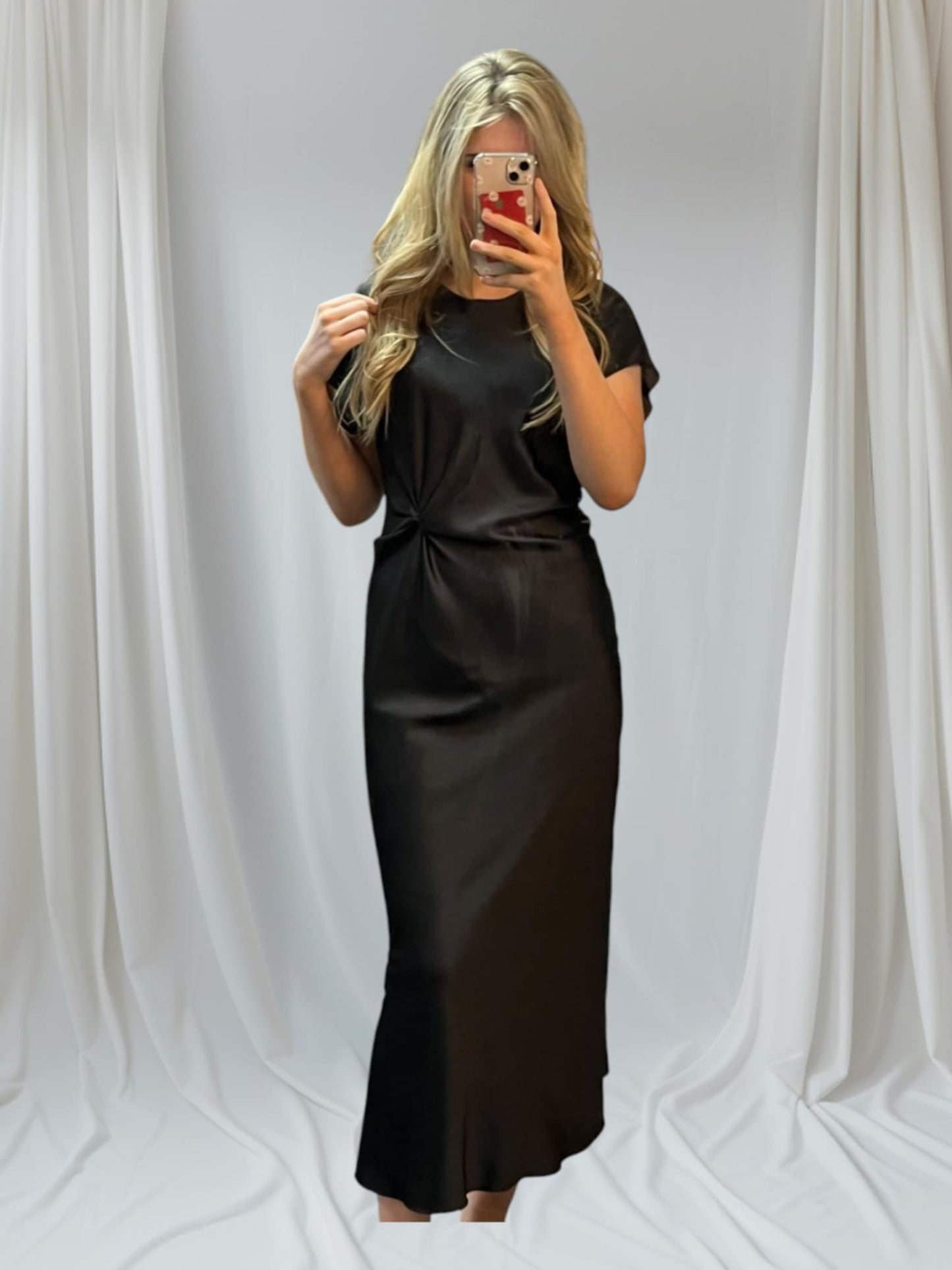 Luxtyle Dress with Knot Detail One Size Fits 8-14