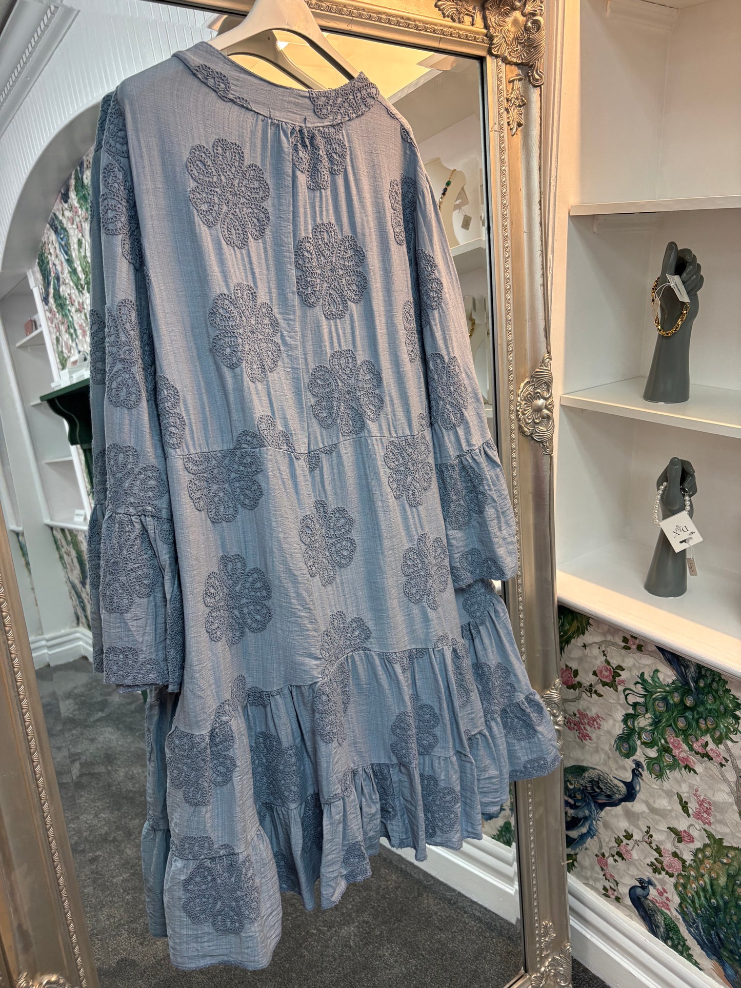 Cotton Dress with Flower Pattern One Size Fits 8-18