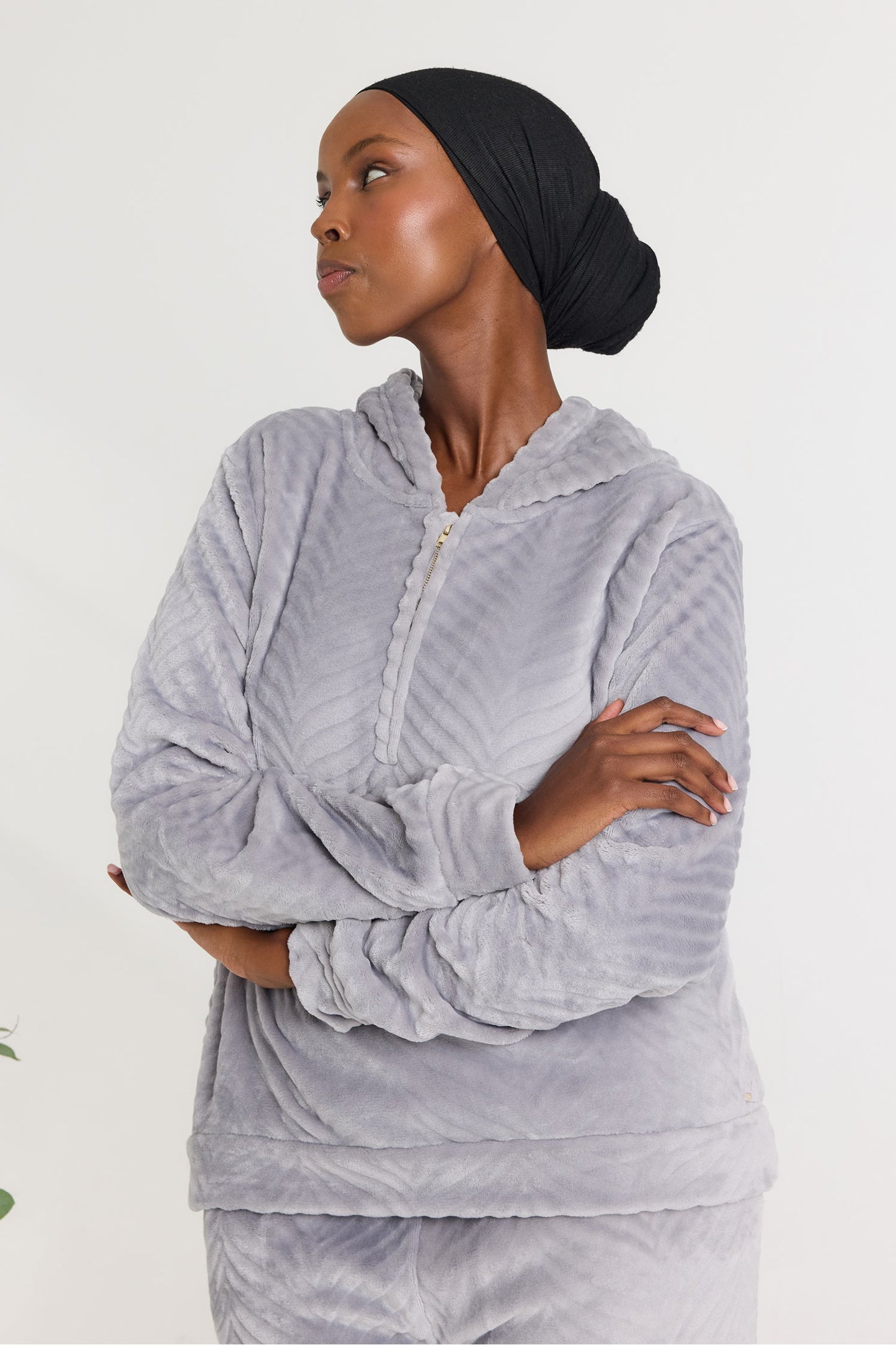 Cosy Chevron Lounge Suit in Shale Grey