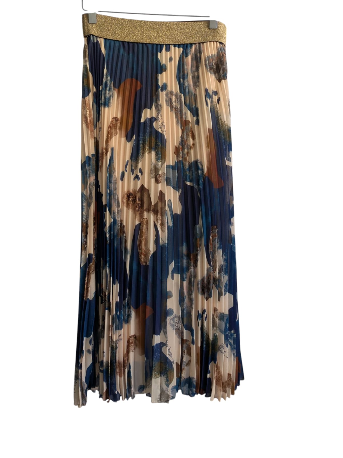 Blue Print Skirt with Gold Band (one size fits 8-14uk)