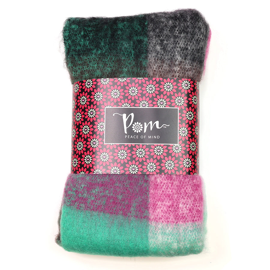 Purple Mix Fluffy Check Scarf