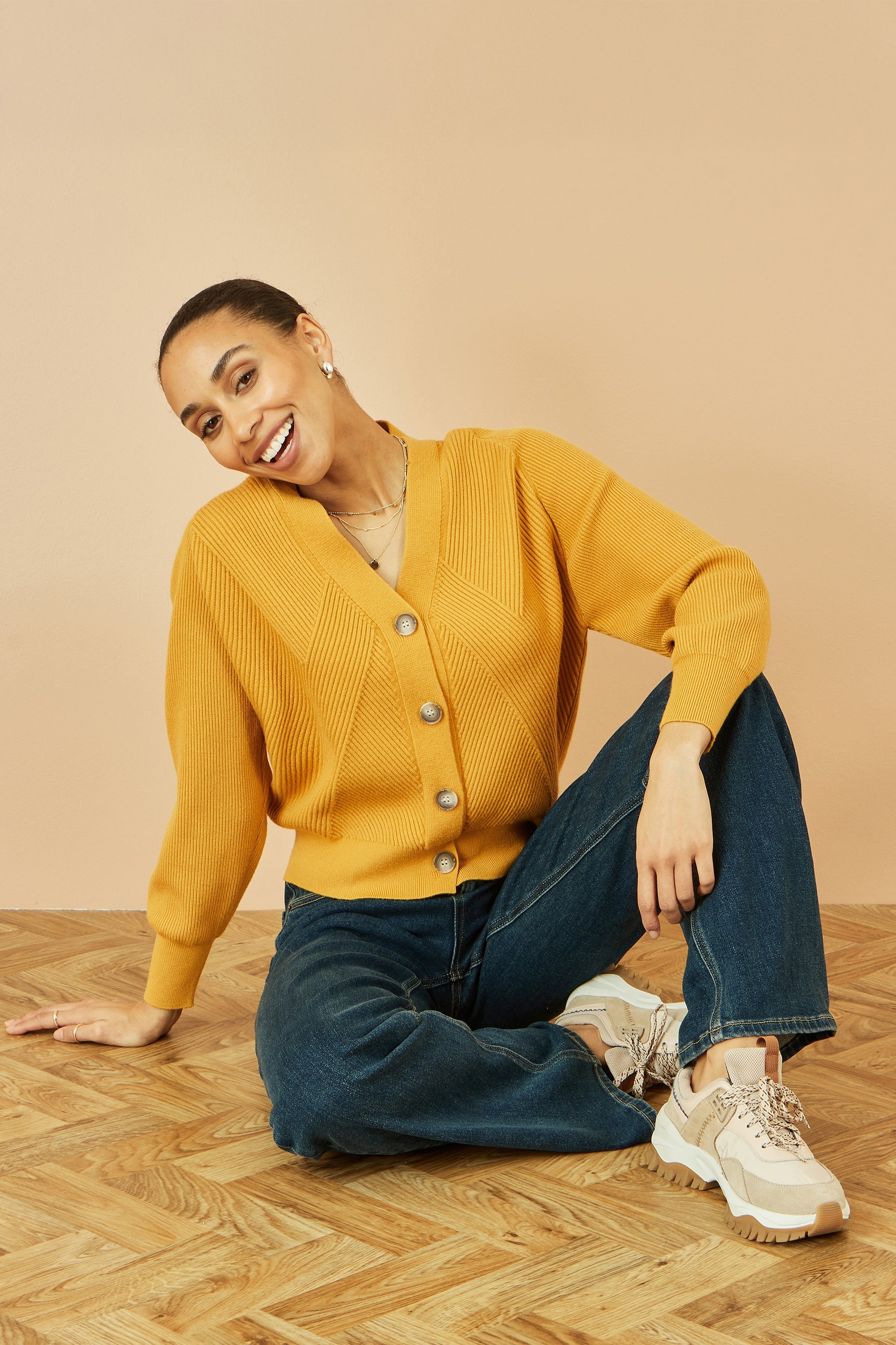 Yumi Mustard Relaxed Fit Cardigan With Stitch Detail Envy Boutique Yumi Mustard Relaxed Fit Cardigan With Stitch Detail Envy Boutique