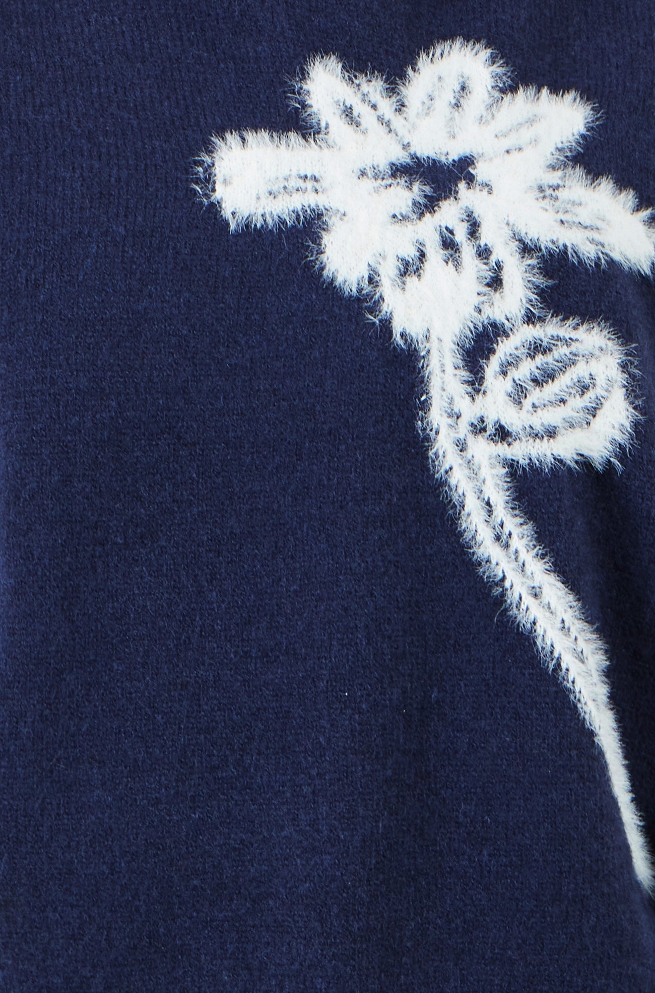 Yumi Navy Knitted Flower Sleeveless Jumper Vest