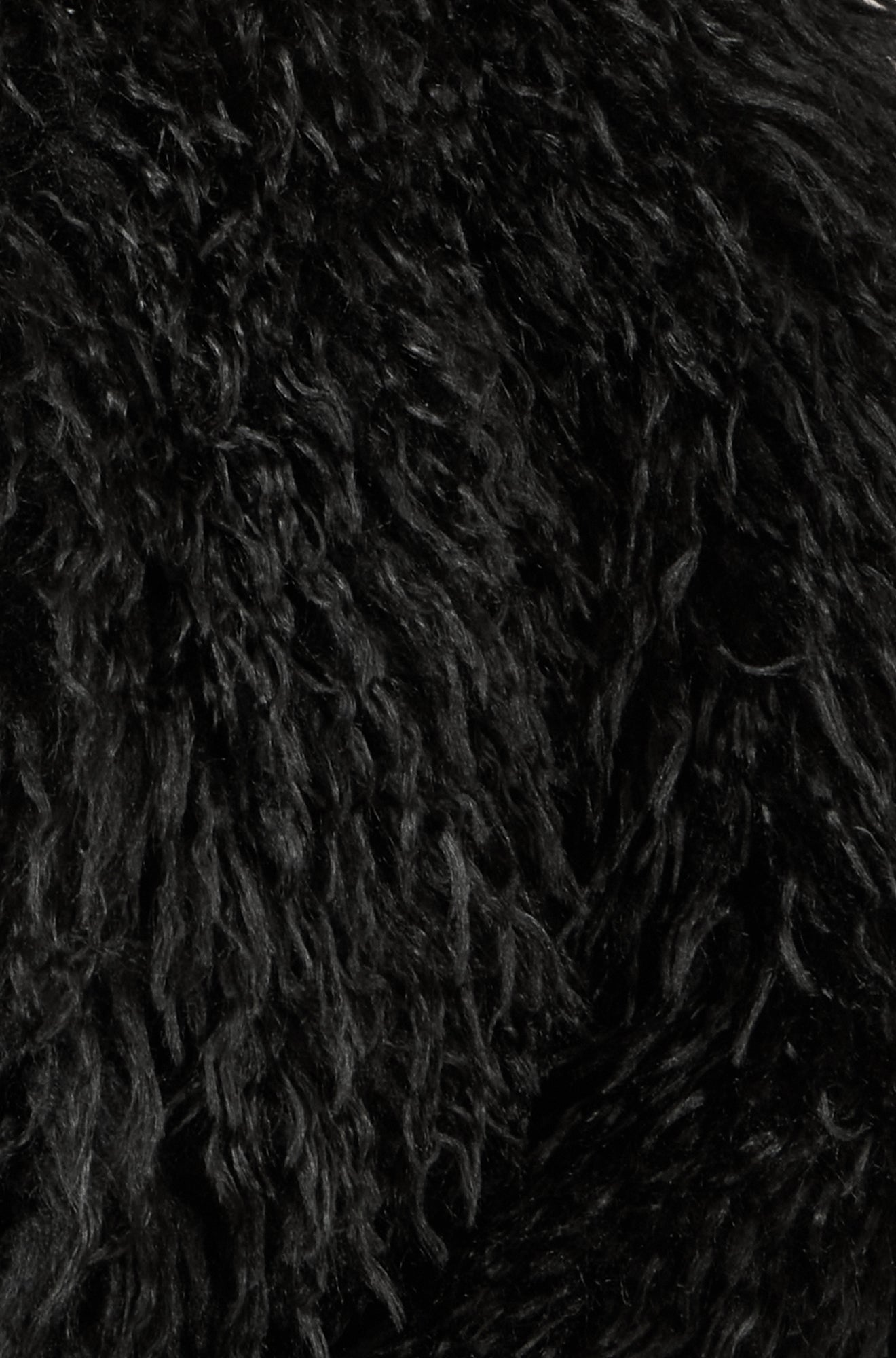 Yumi Black Luxe Fluffy Faux Fur Coat