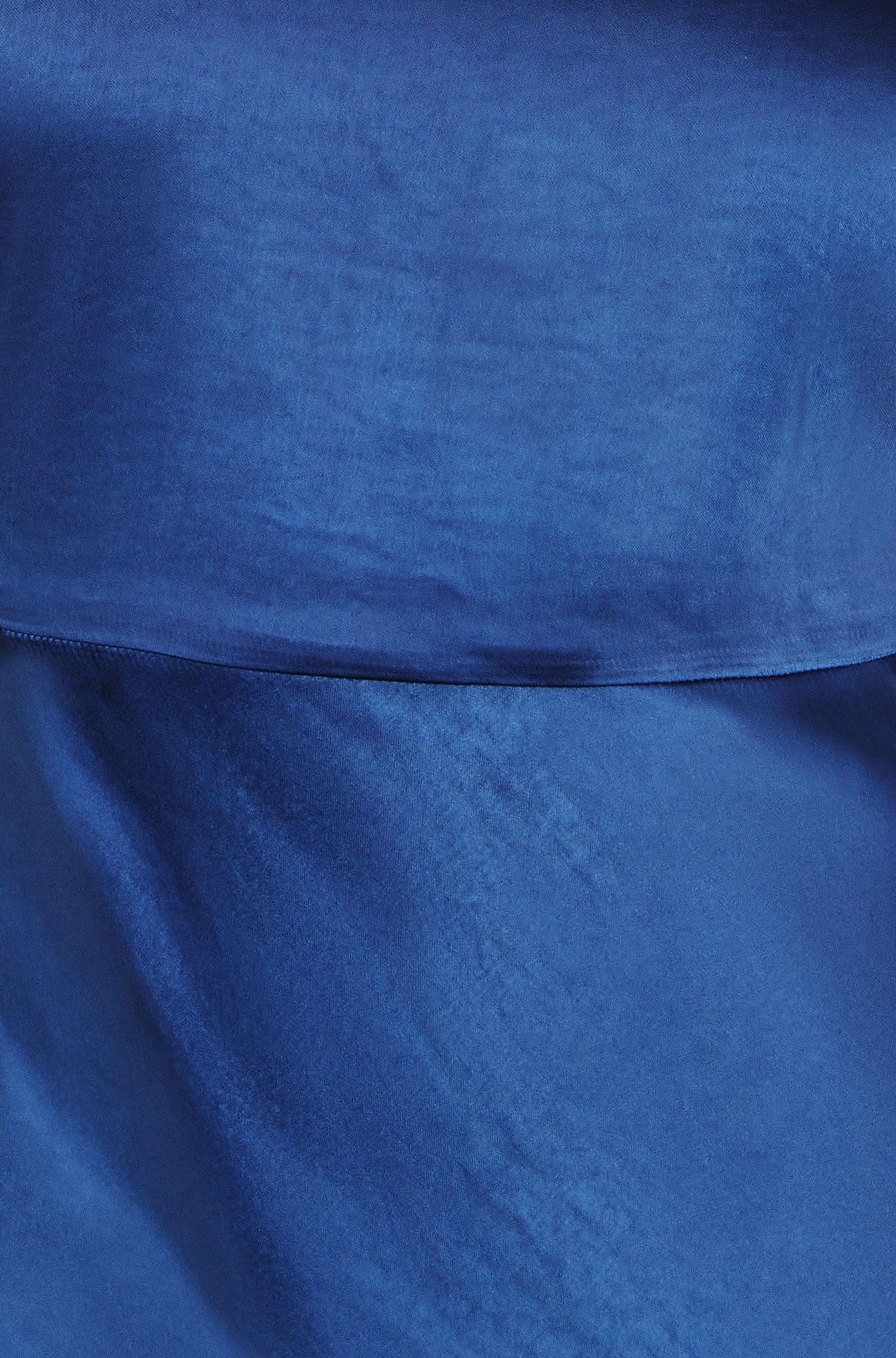Yumi Navy Satin Halter Neck Midi Dress