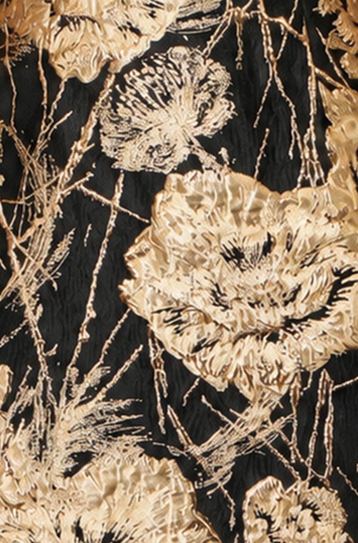 Yumi Gold Floral Jacquard Mini Skater Dress