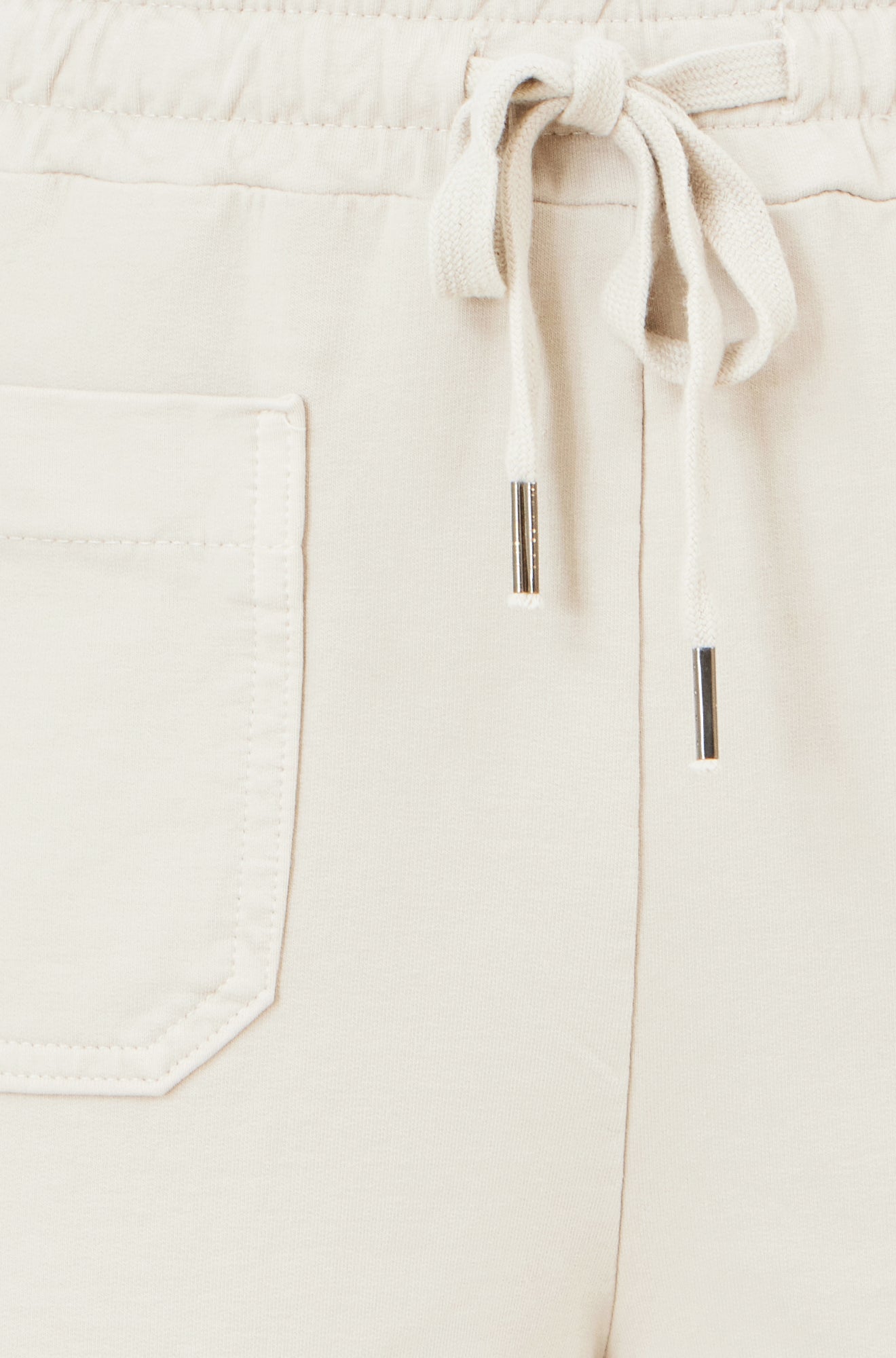 Yumi Cream Relaxed Stretch Wide Leg Trousers With Pockets