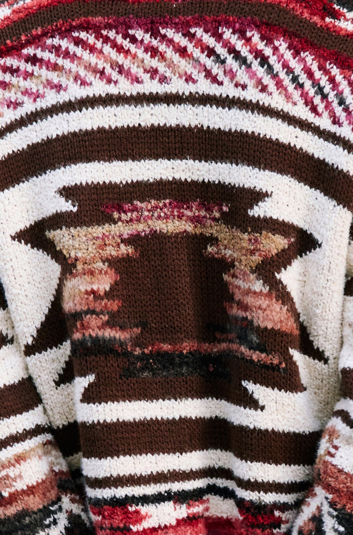 Yumi Multicolour Aztec Boucle Open Cardigan