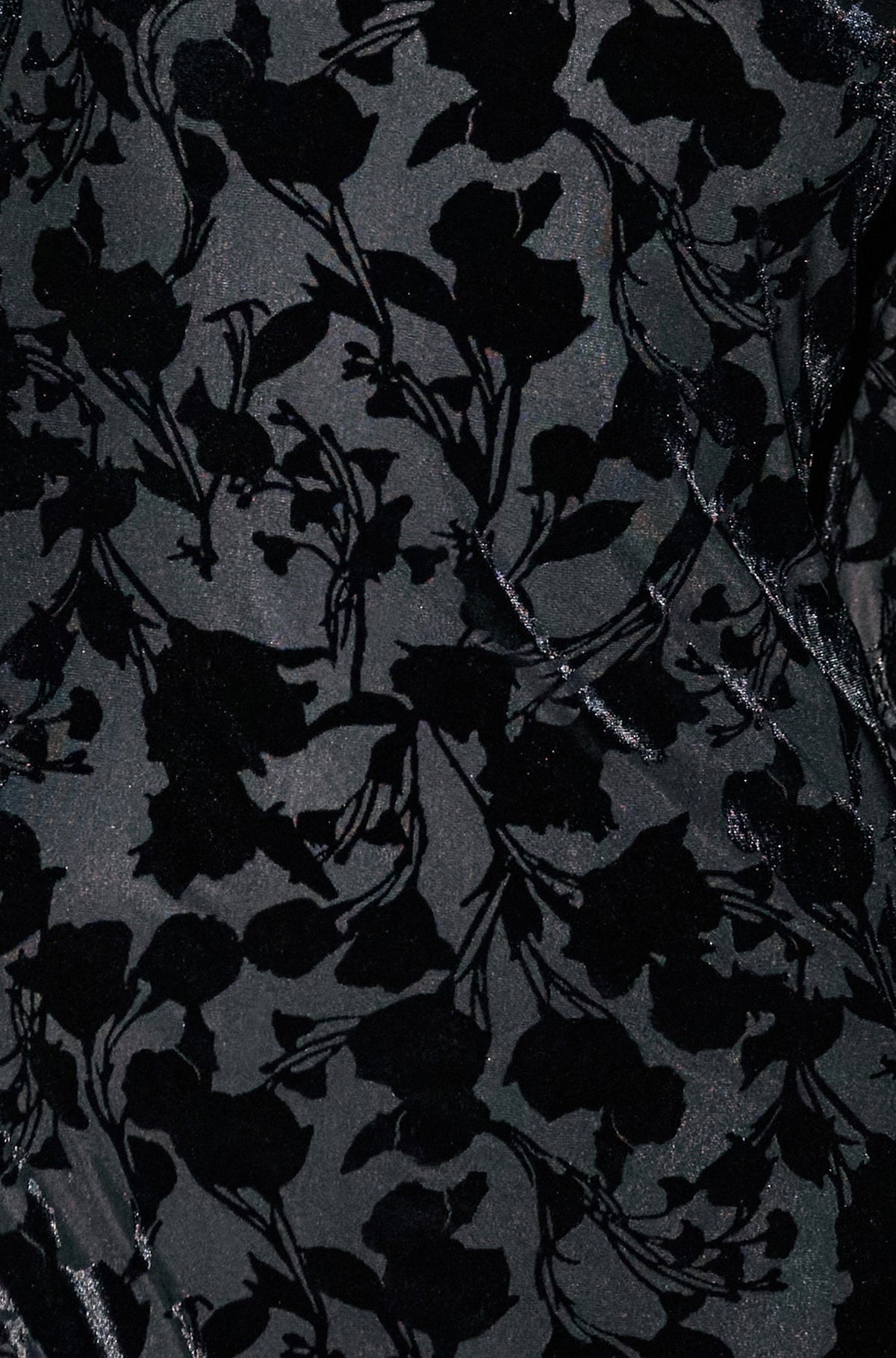 Yumi Black Burnout Velvet Midi Dress