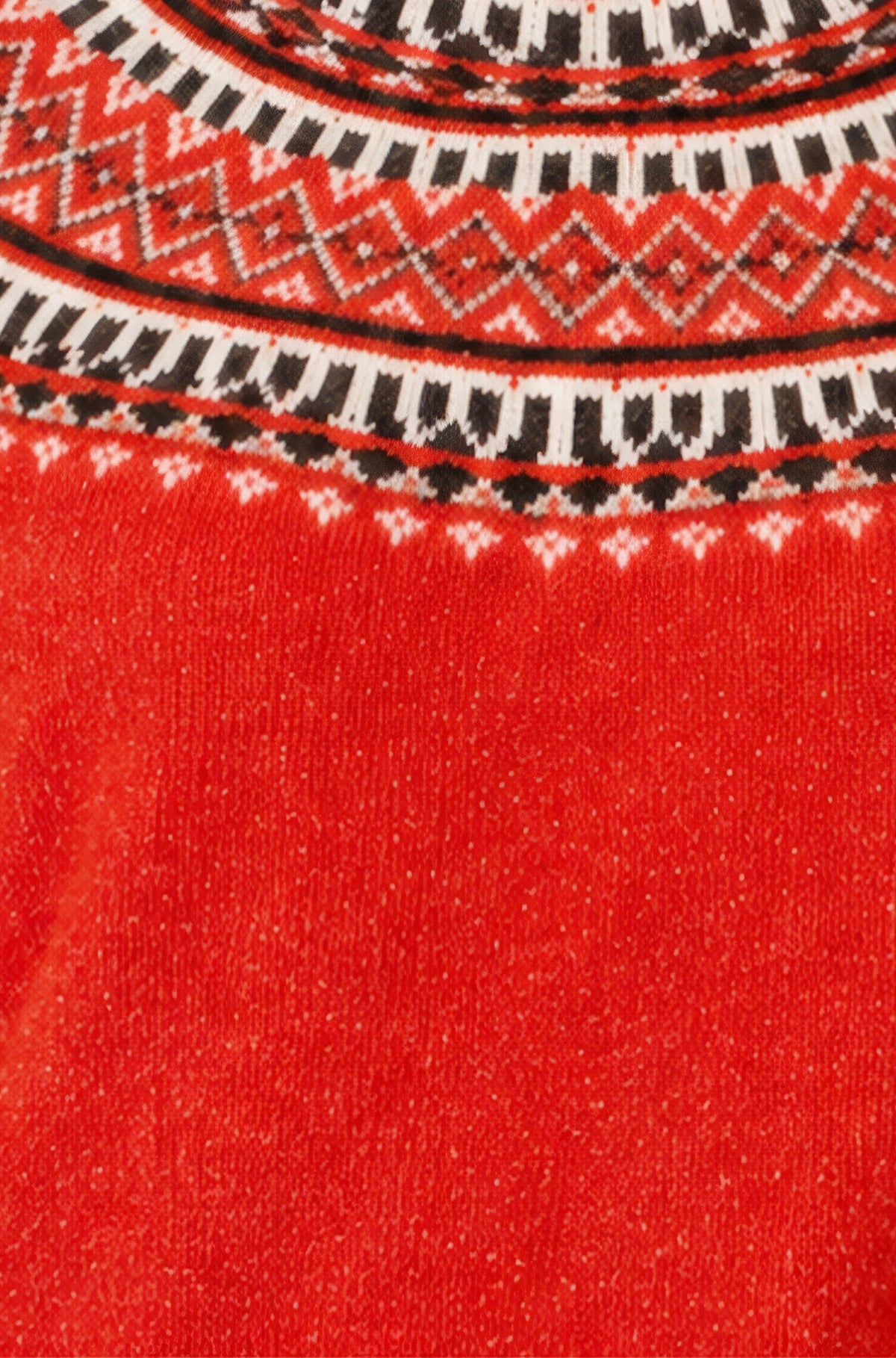 Yumi Red Relaxed Fairisle Jumper