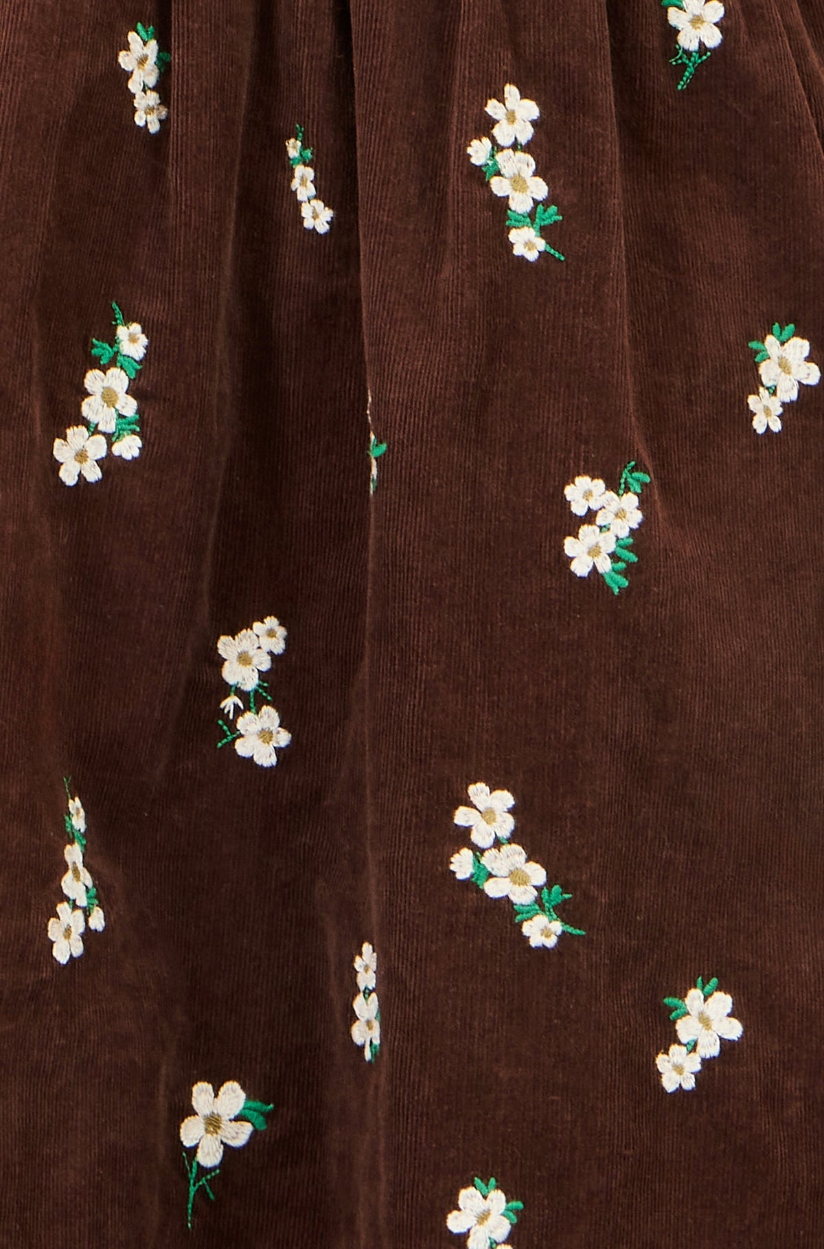Yumi Brown Embroidered Daisy Cord Dress