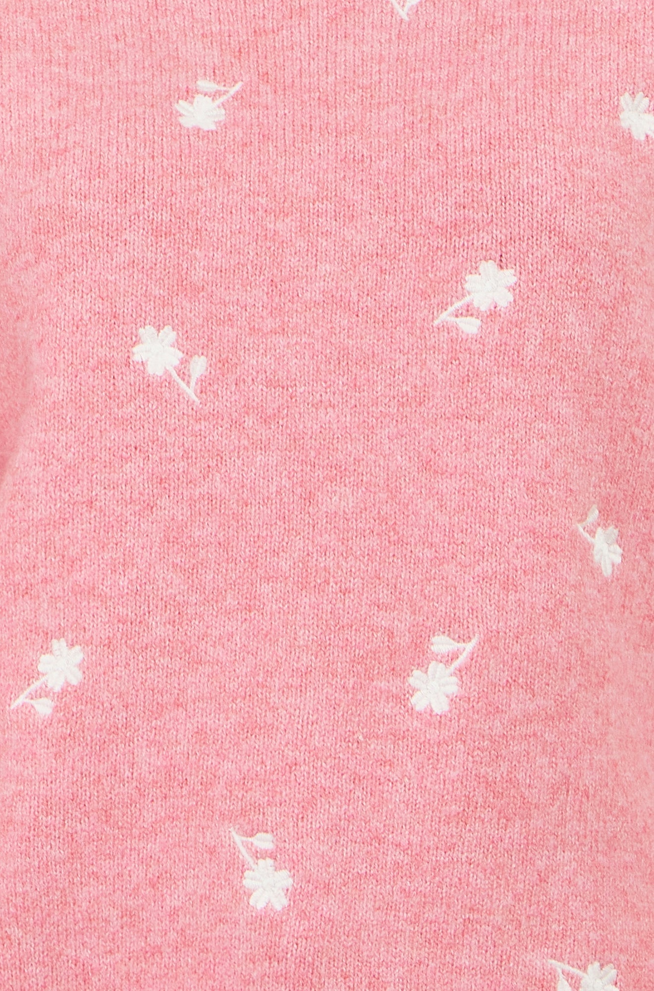 Yumi Pink Daisy Embroidered Relaxed Jumper