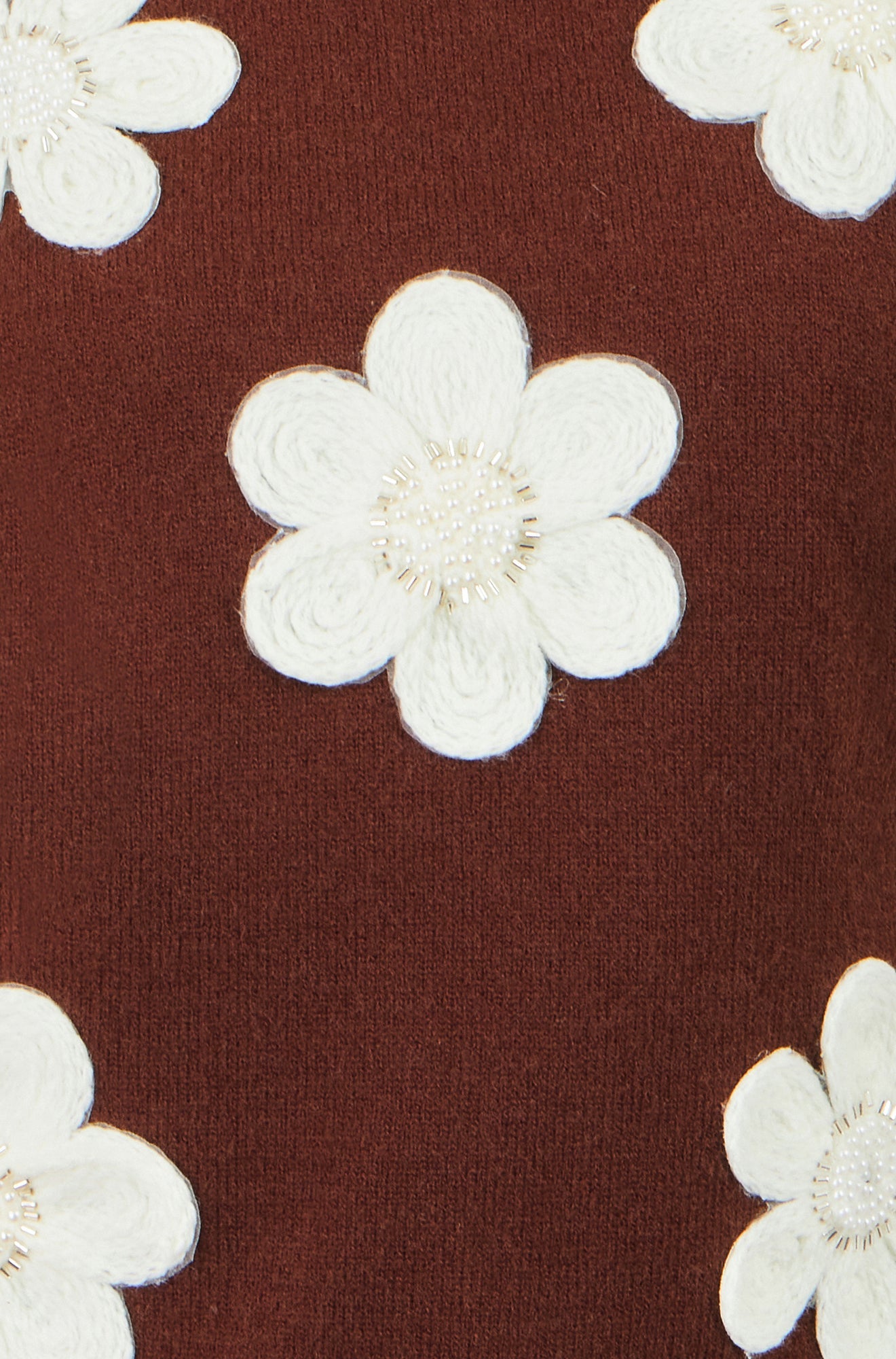 Yumi Brown Flower Applique Knit Tank