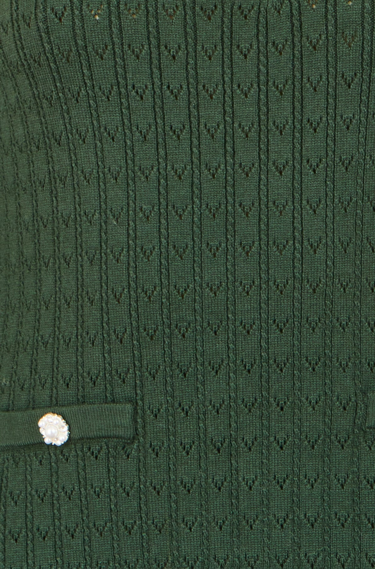 Yumi Green Viscose Knitted Midi Dress With Buttons