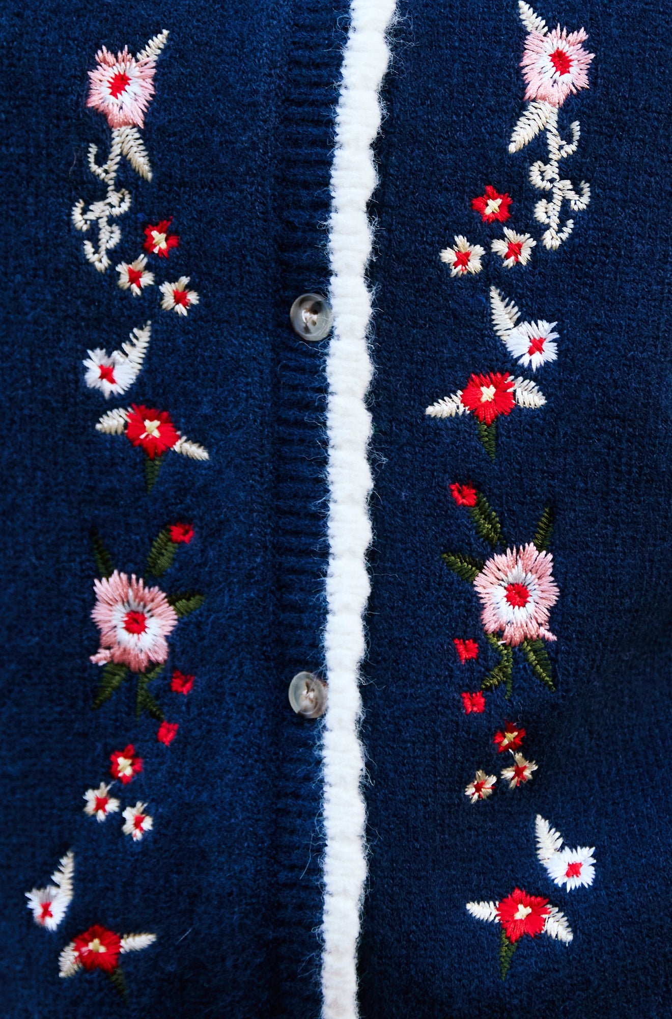 Yumi Navy Embroidered Knitted Waistcoat