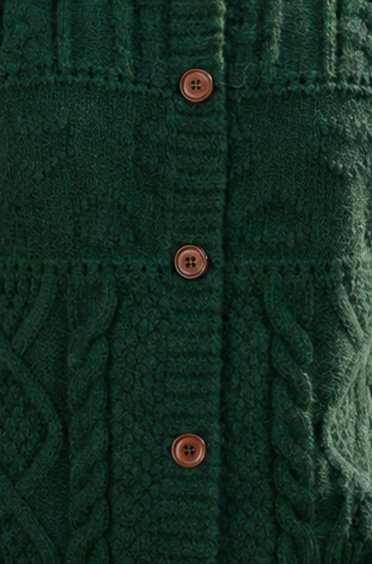 Yumi Green Cable Knit Boxy Jacket