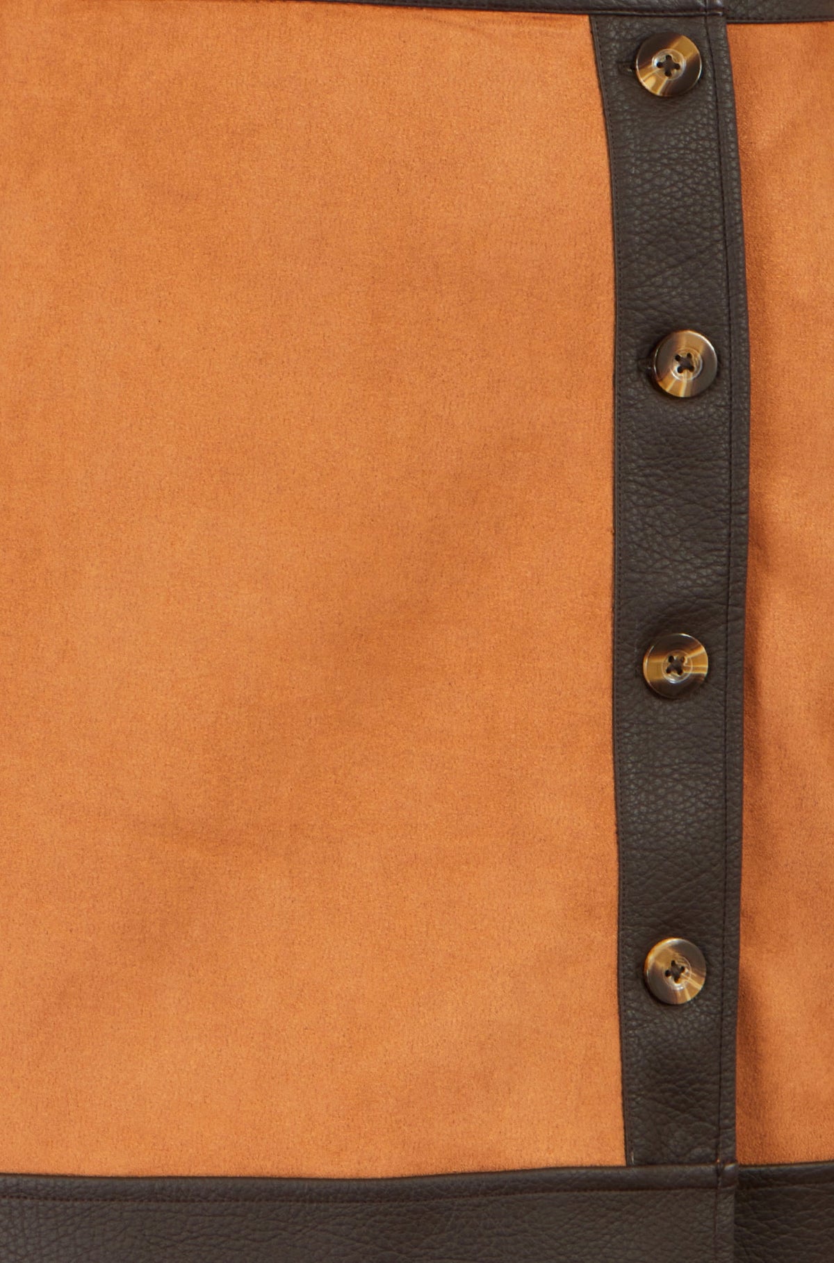Yumi Brown Faux Suede Border Skirt
