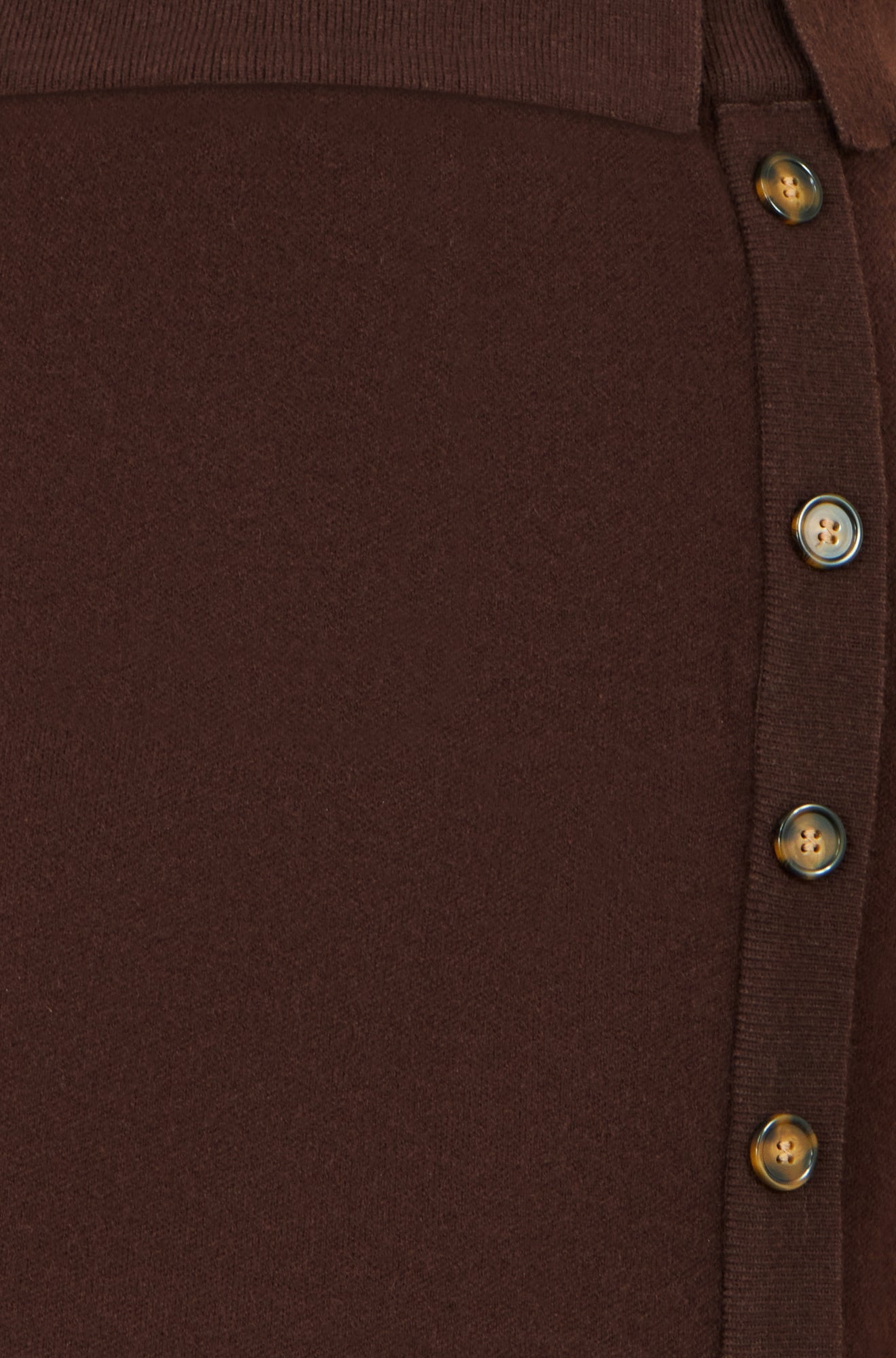 Yumi Brown Knitted Mini Skirt With Buttons