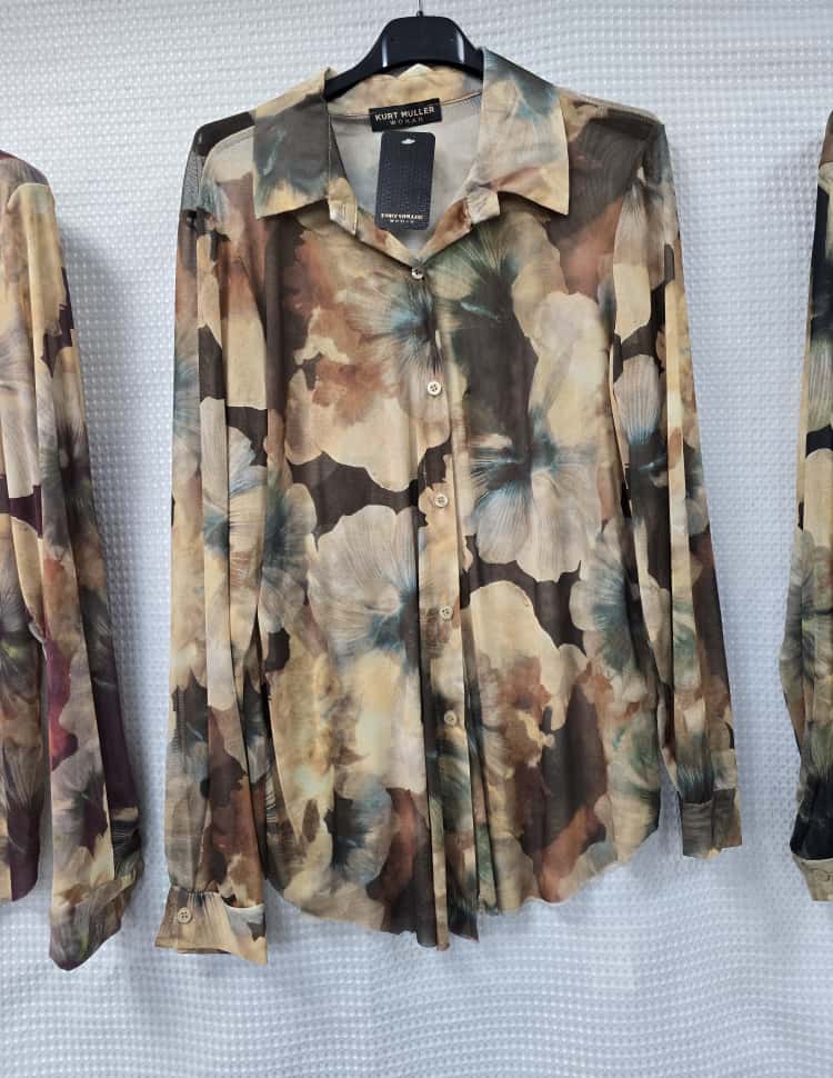 Vintage Floral Sheer Shirt – One Size up to UK 16