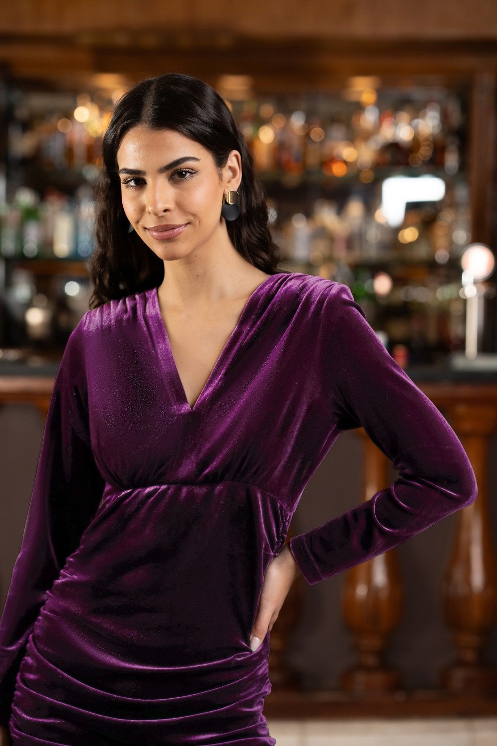 Mela Plum Velvet Fitted Long Sleeve Mini Dress Envy Boutique Mela Plum Velvet Fitted Long Sleeve Mini Dress Envy Boutique