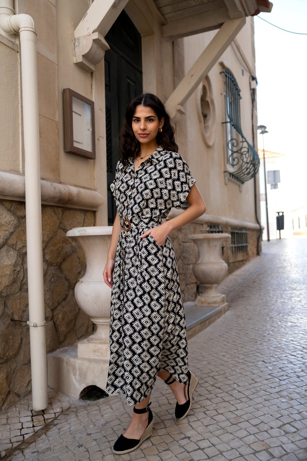 knee length dresses for ladies VISCOSE MIDI DRESS – Lord & Taylor main image 1