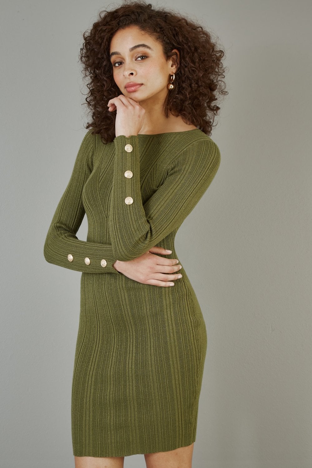 slim fit dress slacks Green Floral Short Sleeve Midi Dress - All Dresses main image 1