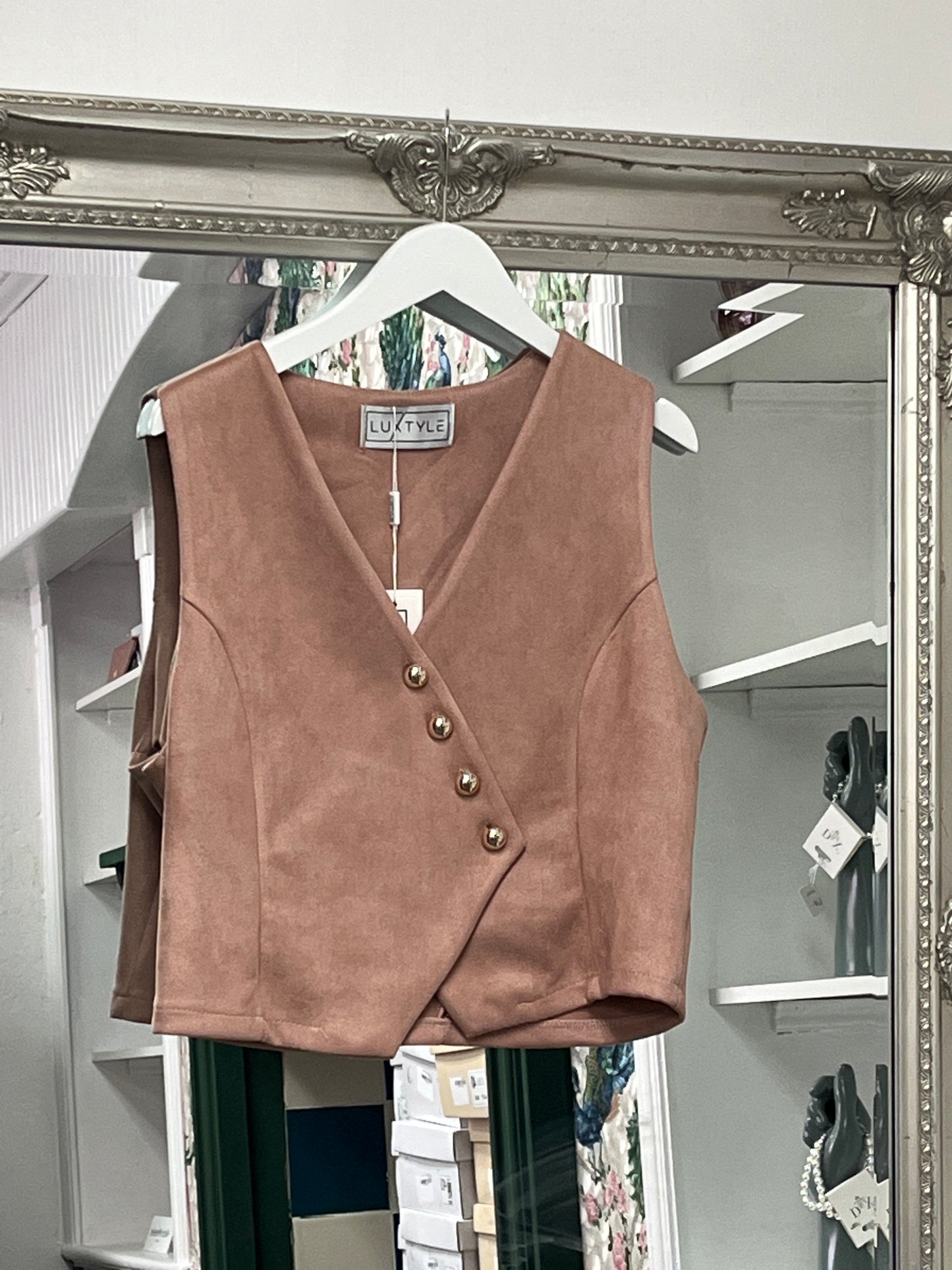 Waistcoat with Buttons Pink (one size fits 8-14uk)