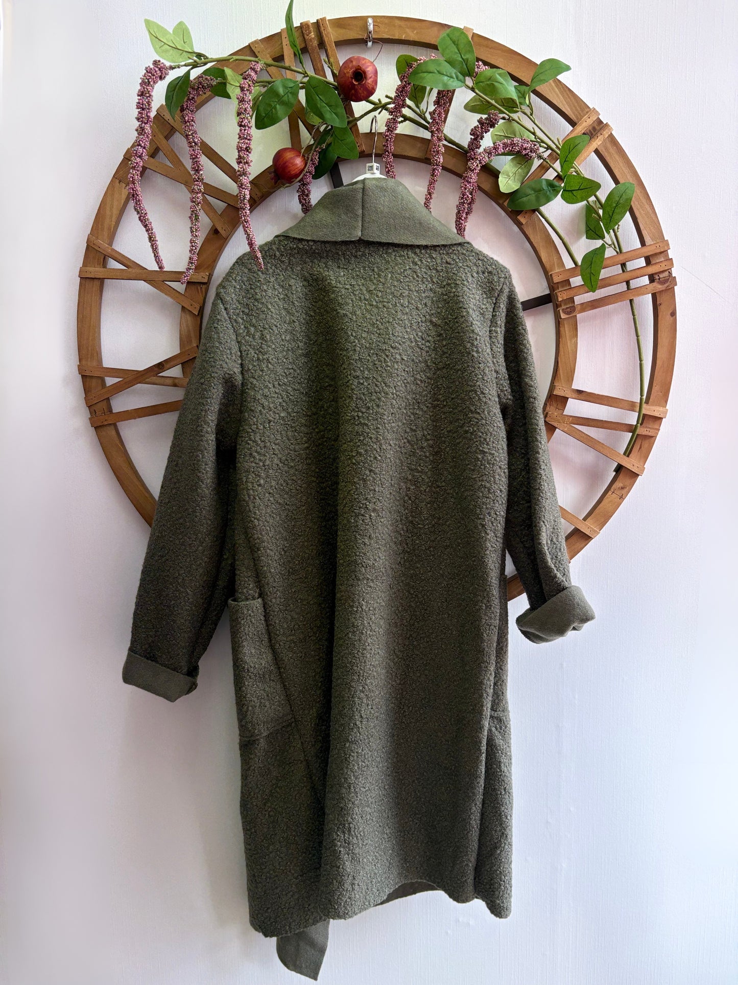 Luxtyle Waterfall Edge Coat – Black or Khaki – One Size Fits Up to UK 18