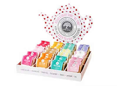 Luxurious Wild Olive Bath Tea Bags filled with Dead Sea salts, essential oils, and fragrant flowers for a soothing soak.