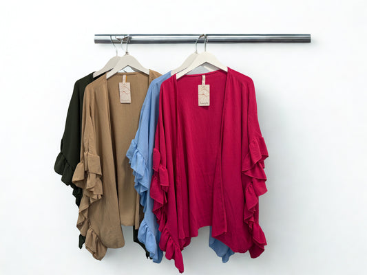 Frill Sleeve Kimono One Size 8-24/26