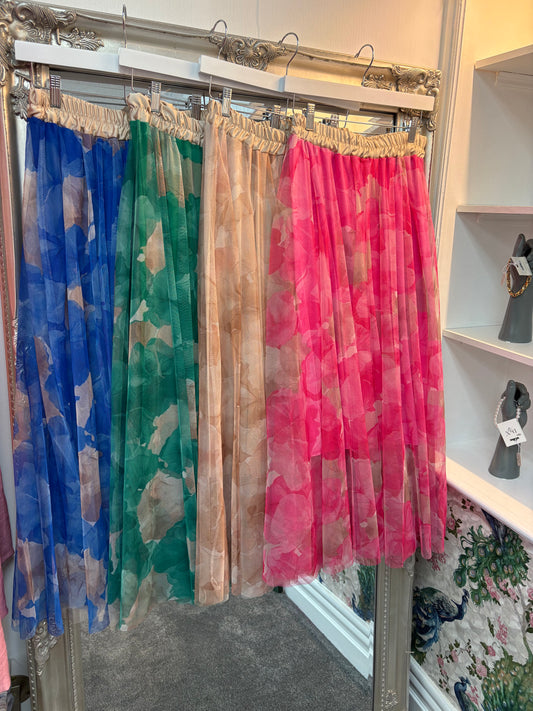 Floral Net Skirt One Size 8-14/16