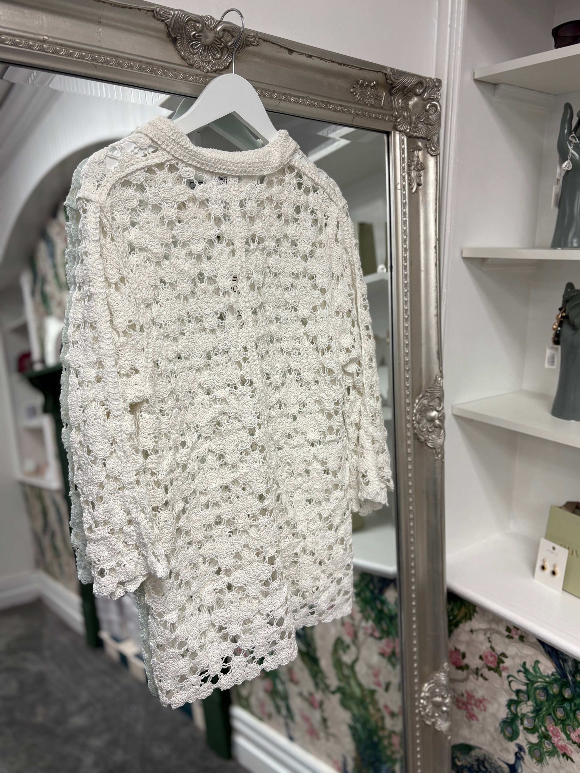 Luxtyle Flower Crochet Shirt One Size 8-14/16