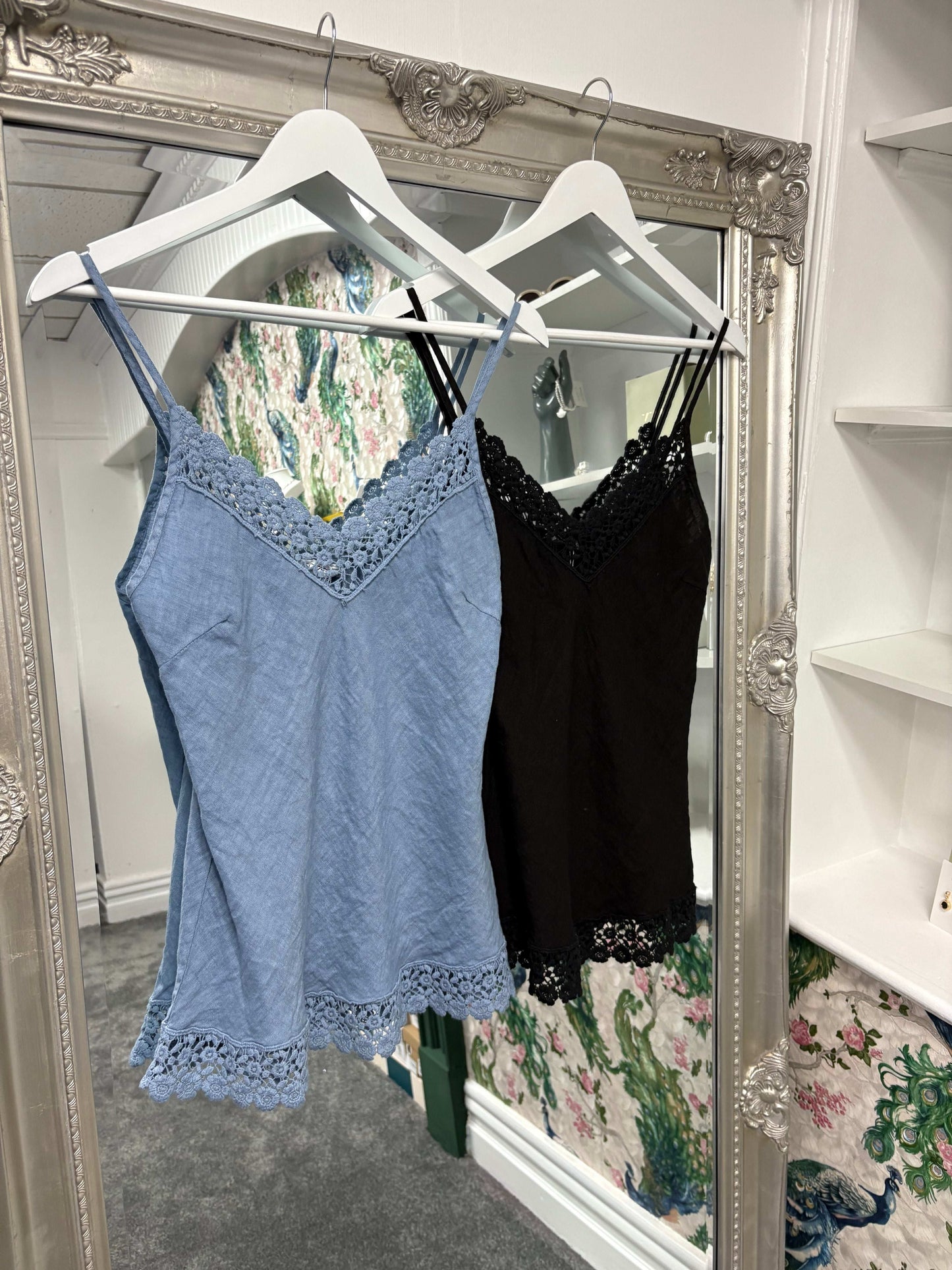 Luxtyle Linen Flower Strappy Top One Size 8-14