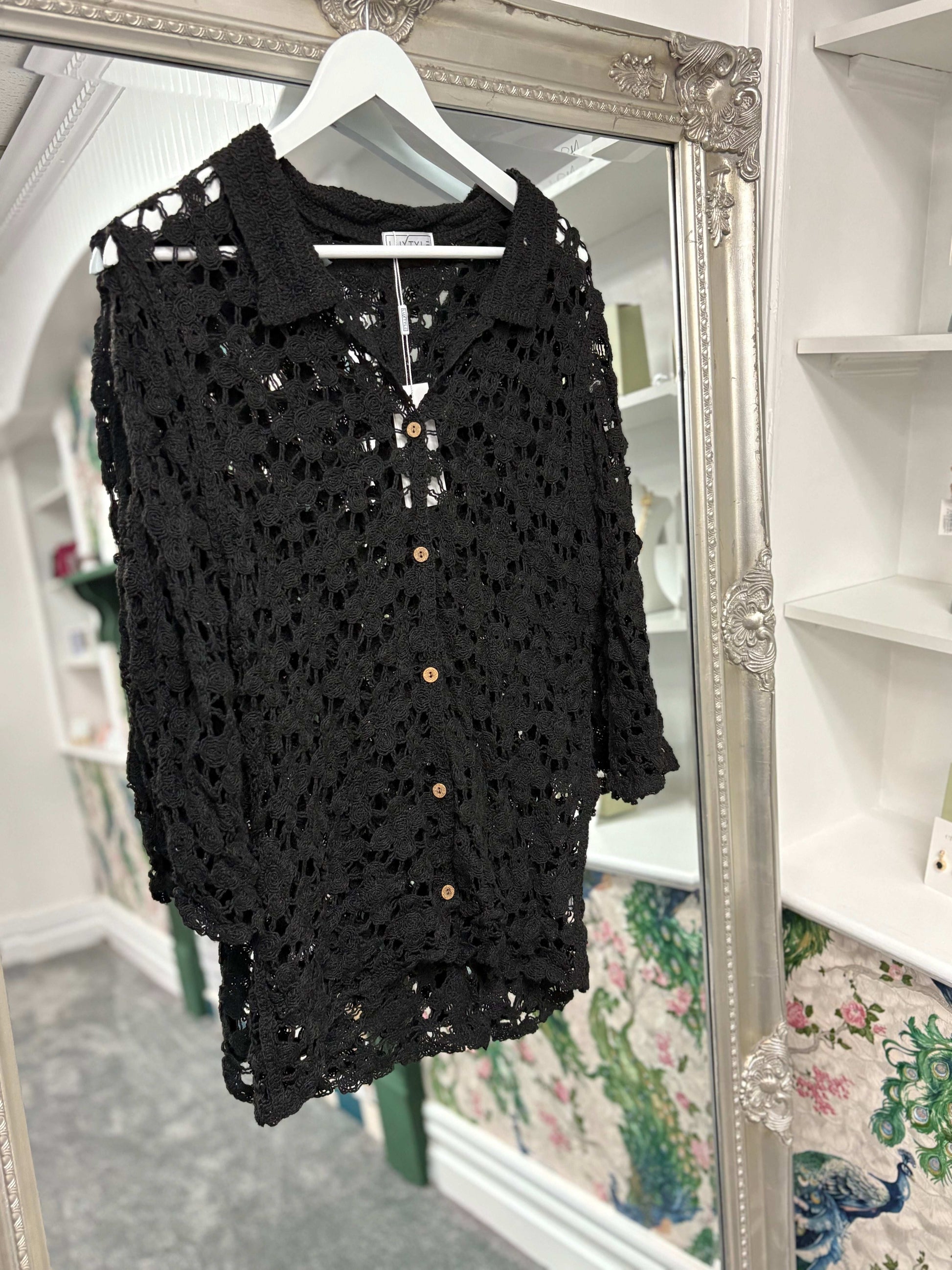 Luxtyle Flower Crochet Shirt One Size 8-14/16