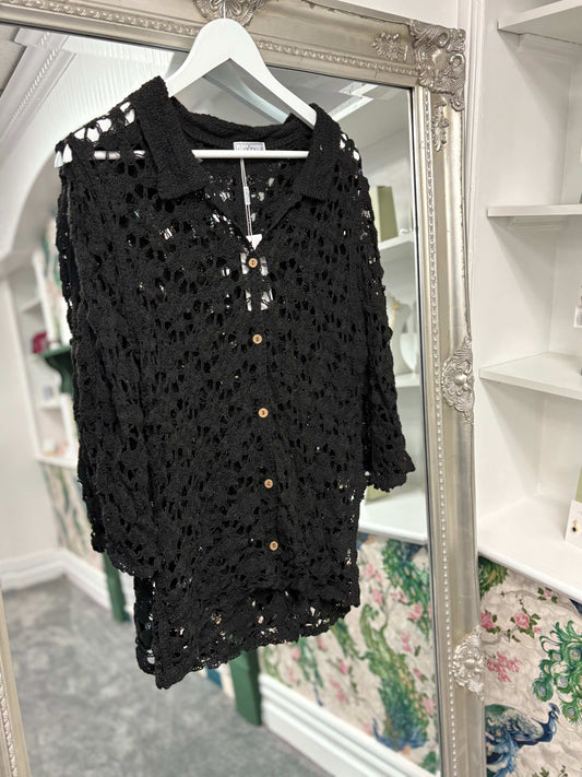 Luxtyle Flower Crochet Shirt One Size 8-14/16