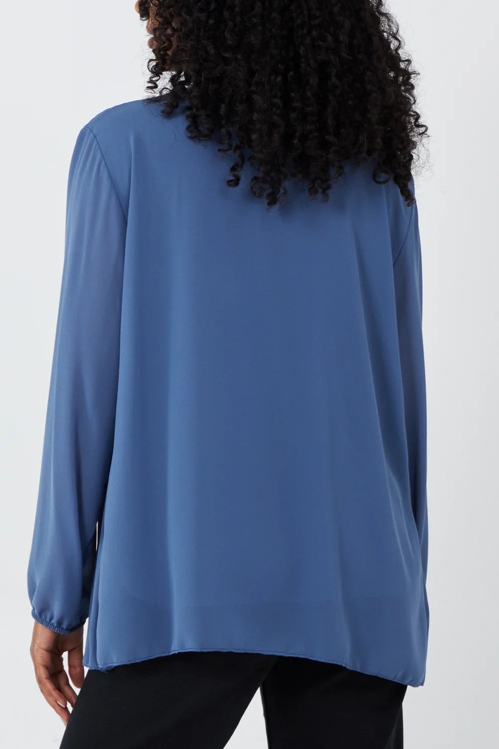 Pleated Longsleeve Top with Necklace One Size 8-16 - other colours available