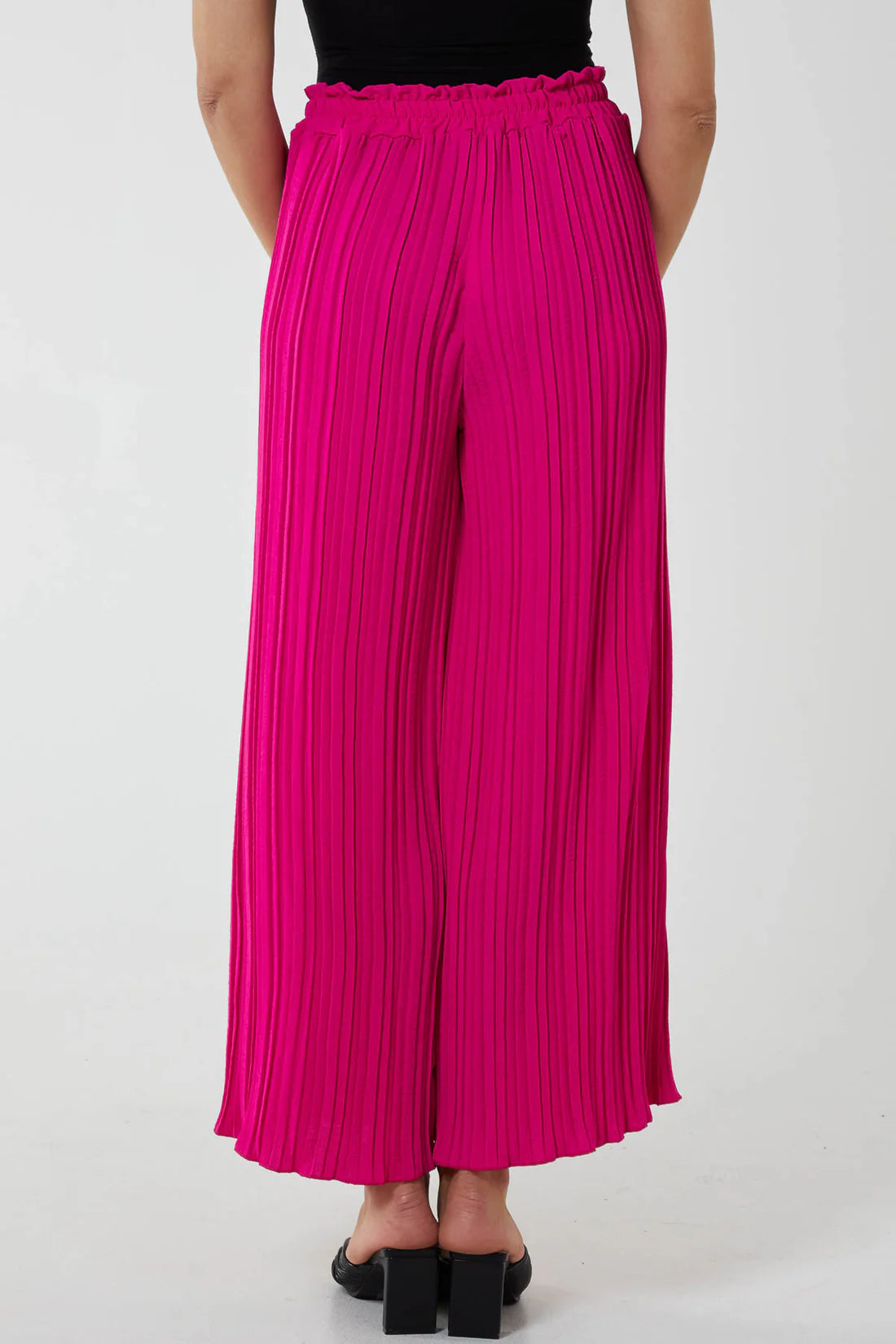 Misumi Wide Leg Plisse Drawstring Trousers One Size Fits 8-16