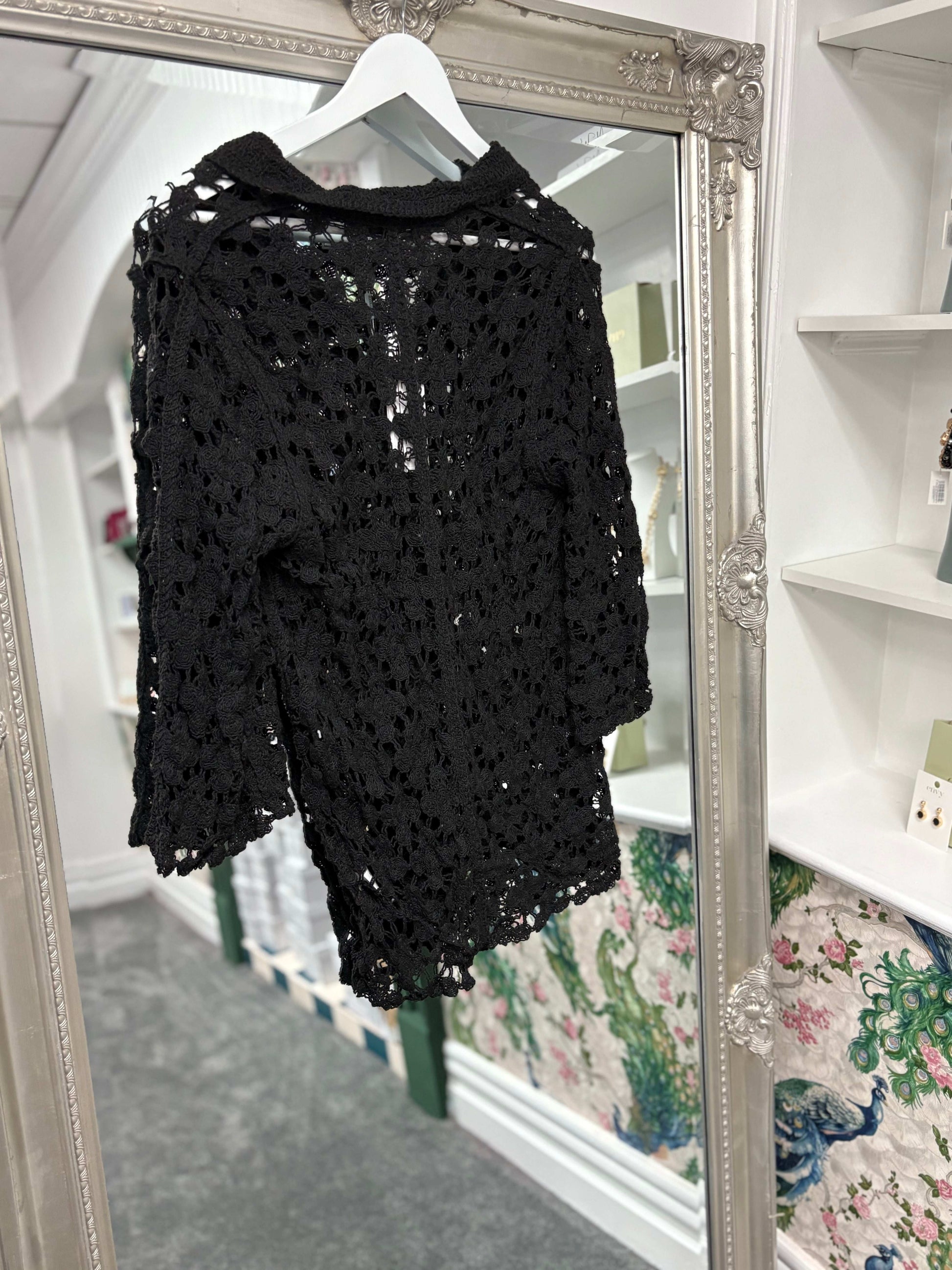 Luxtyle Flower Crochet Shirt One Size 8-14/16