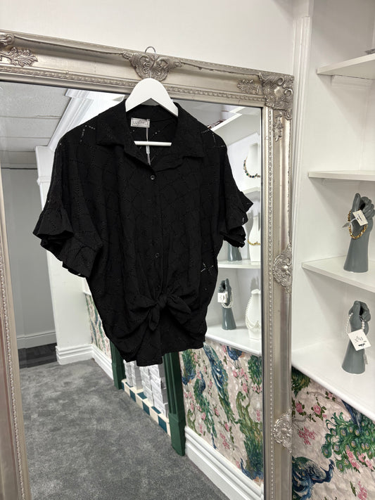 Luxtyle Cropped Top with Tie Front One Size fits 8-18