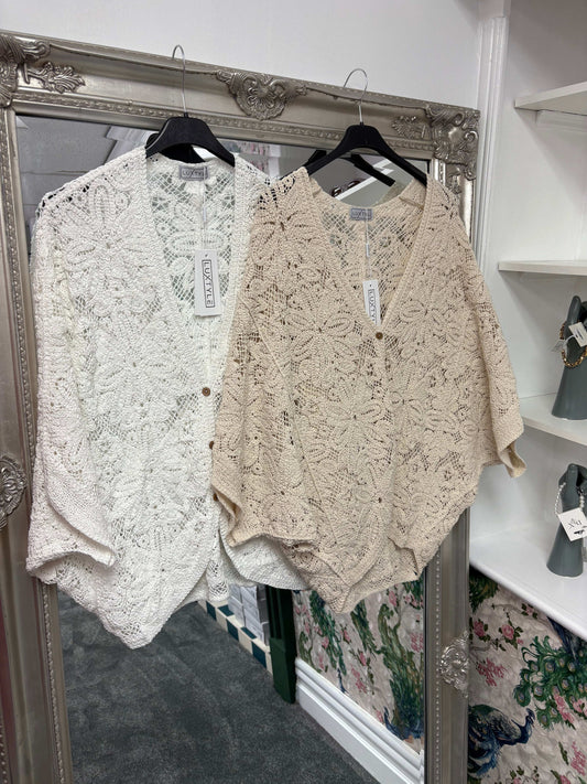 Luxtyle Batwing Crochet Cardigan One Size Fits 8-18