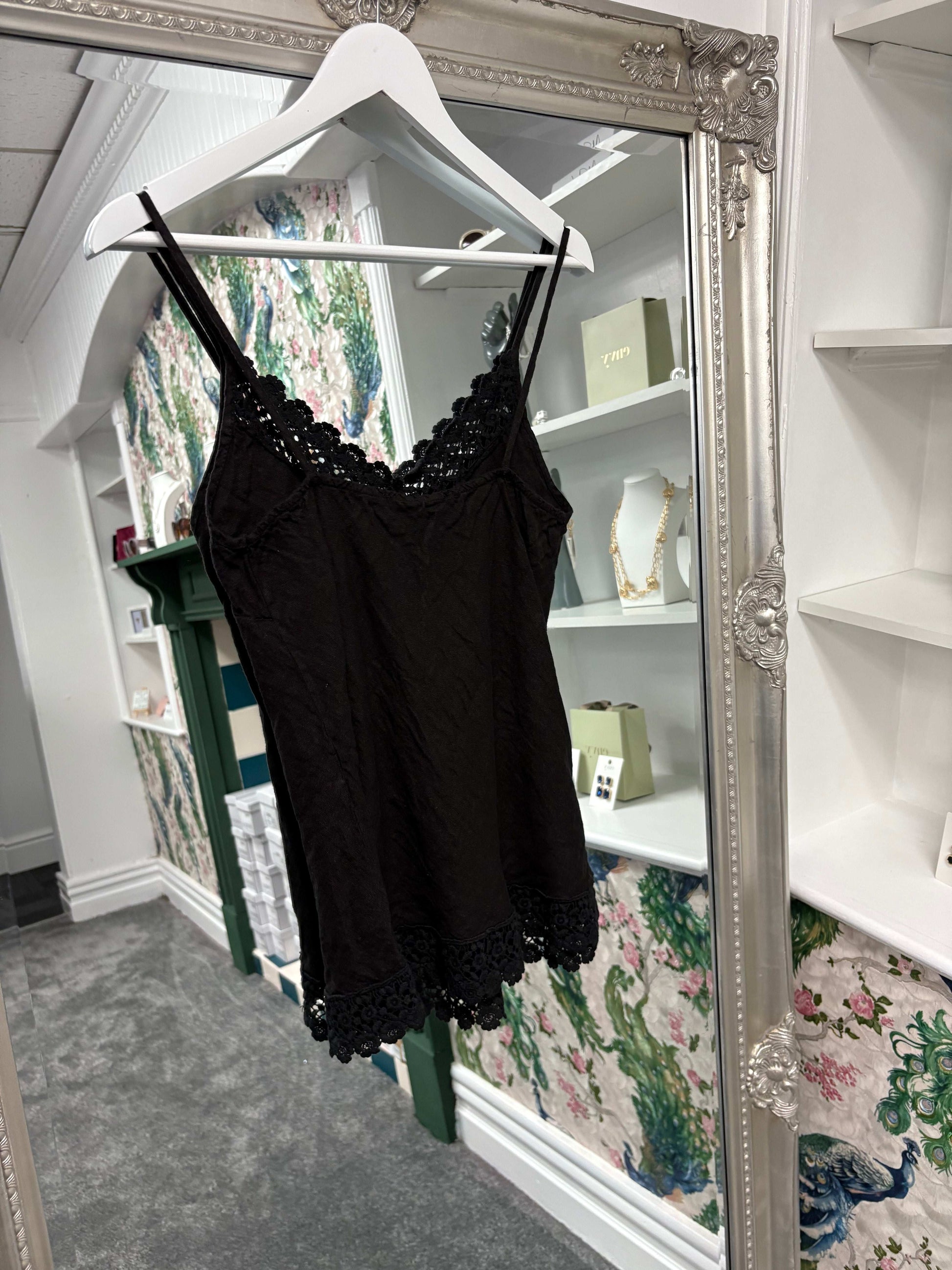 Luxtyle Linen Flower Strappy Top One Size 8-14