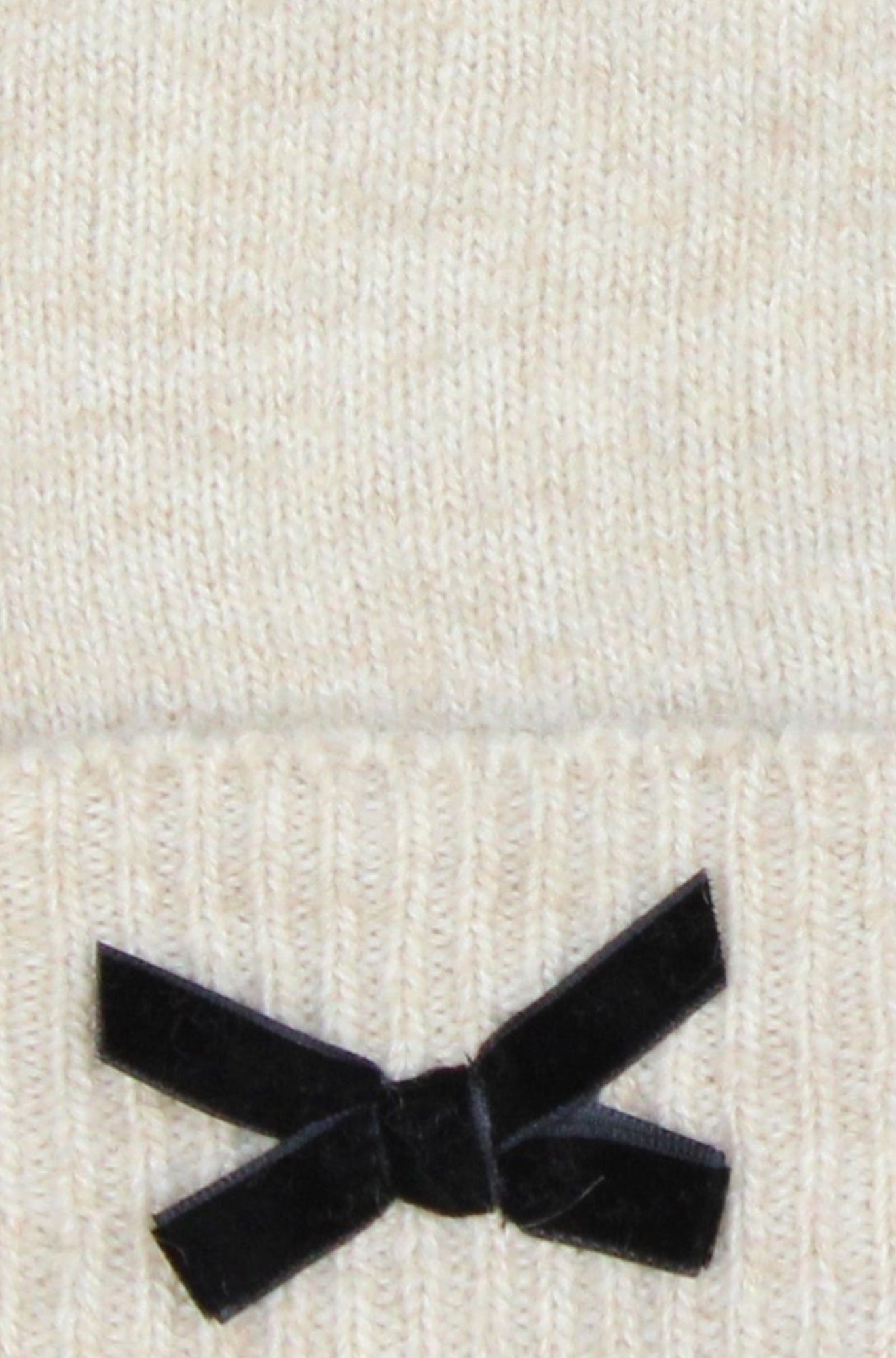 Yumi Oatmeal Bow Knitted Gloves