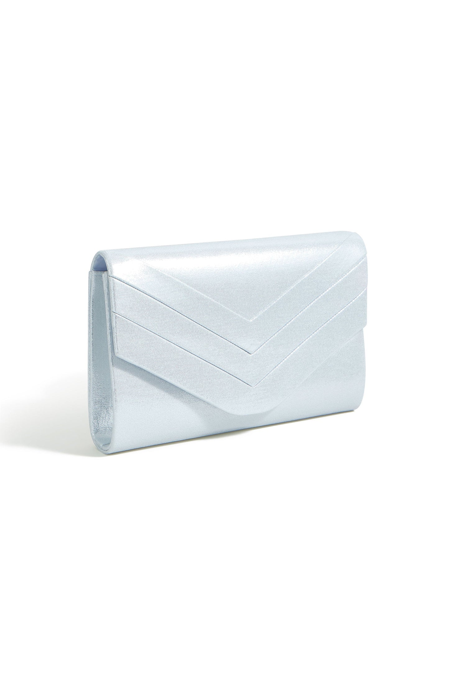 Yumi Silver Shimmer Envelope Clutch Bag